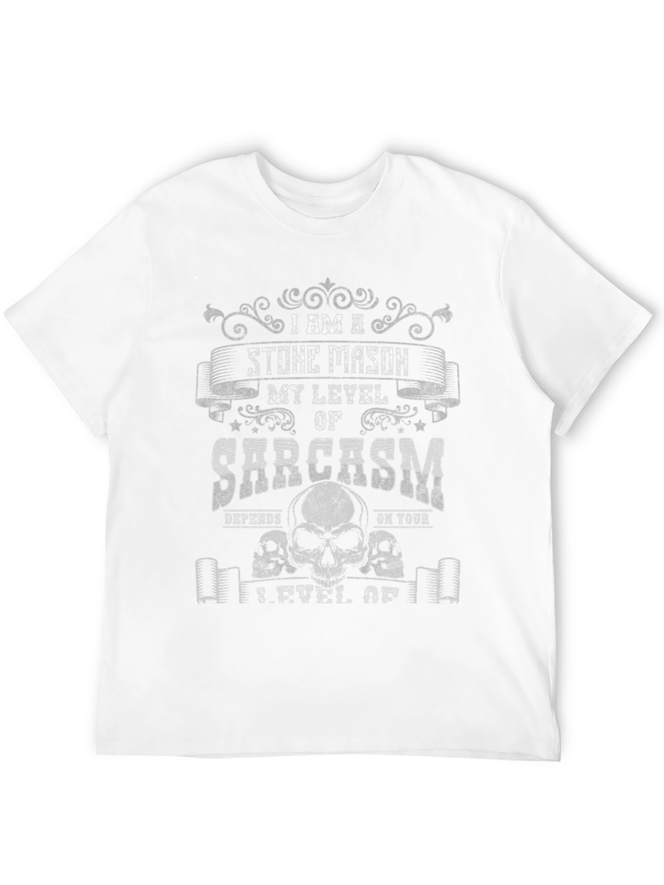 Black Stone Mason Sarcasm T-Shirt Funny Skull Design view 12