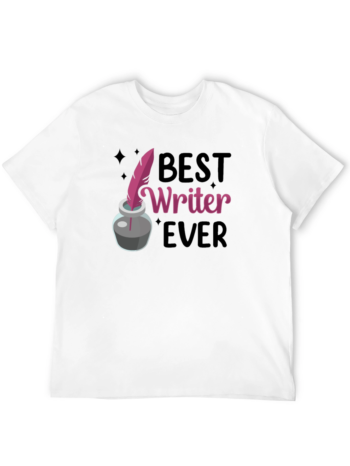 Black Best Writer Ever T-Shirt - Ink Quill Design view 12