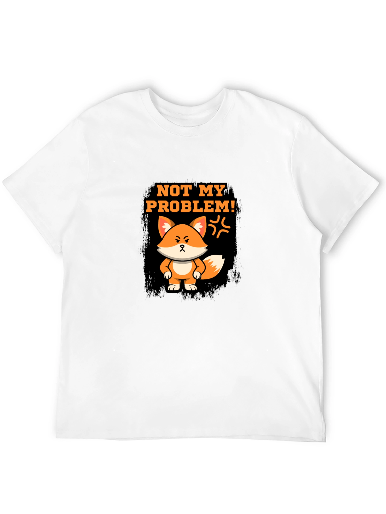 Black Not My Problem Fox Graphic T-Shirt view 12