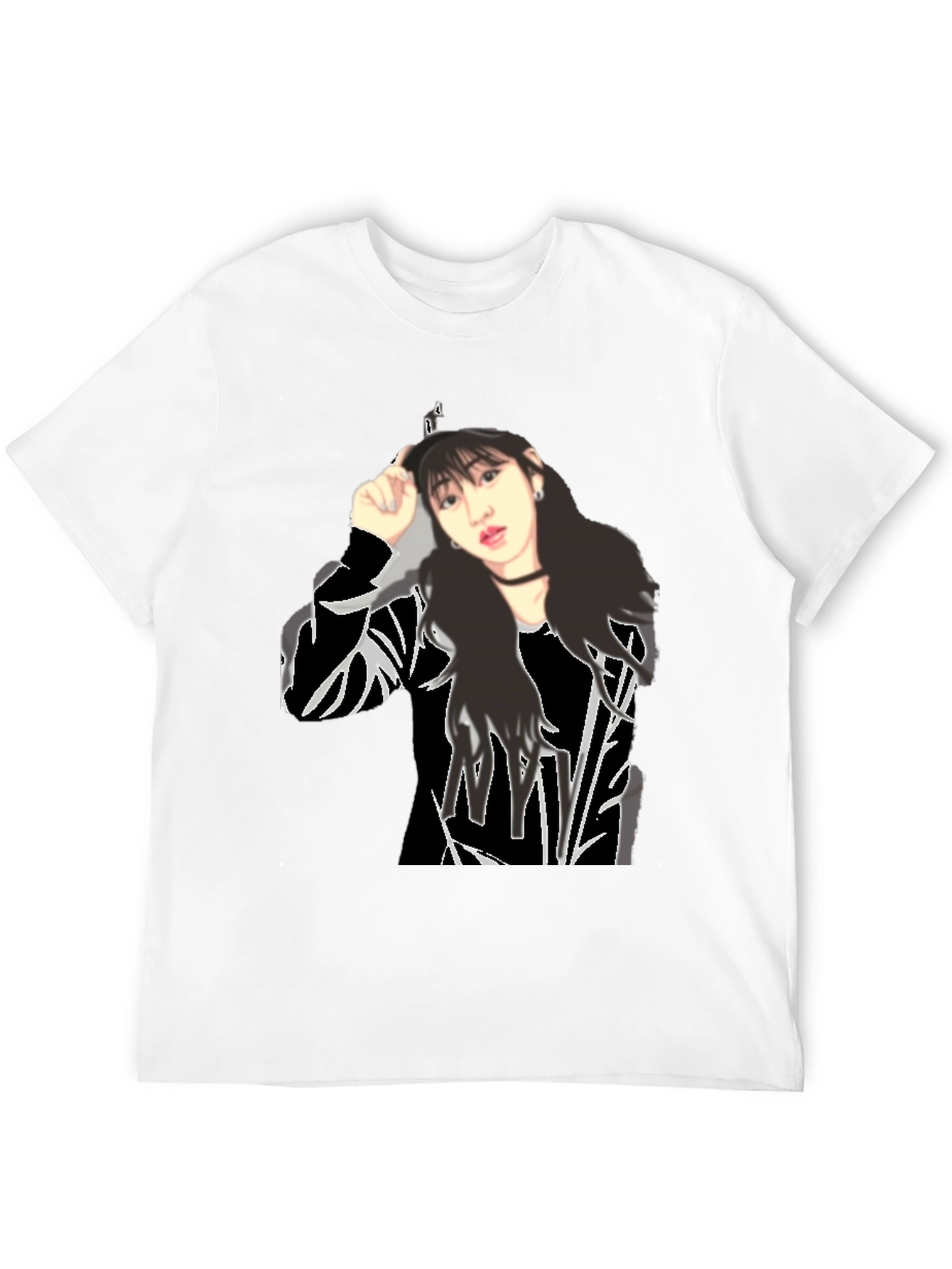 Black Black T-Shirt with Girl Graphic view 12