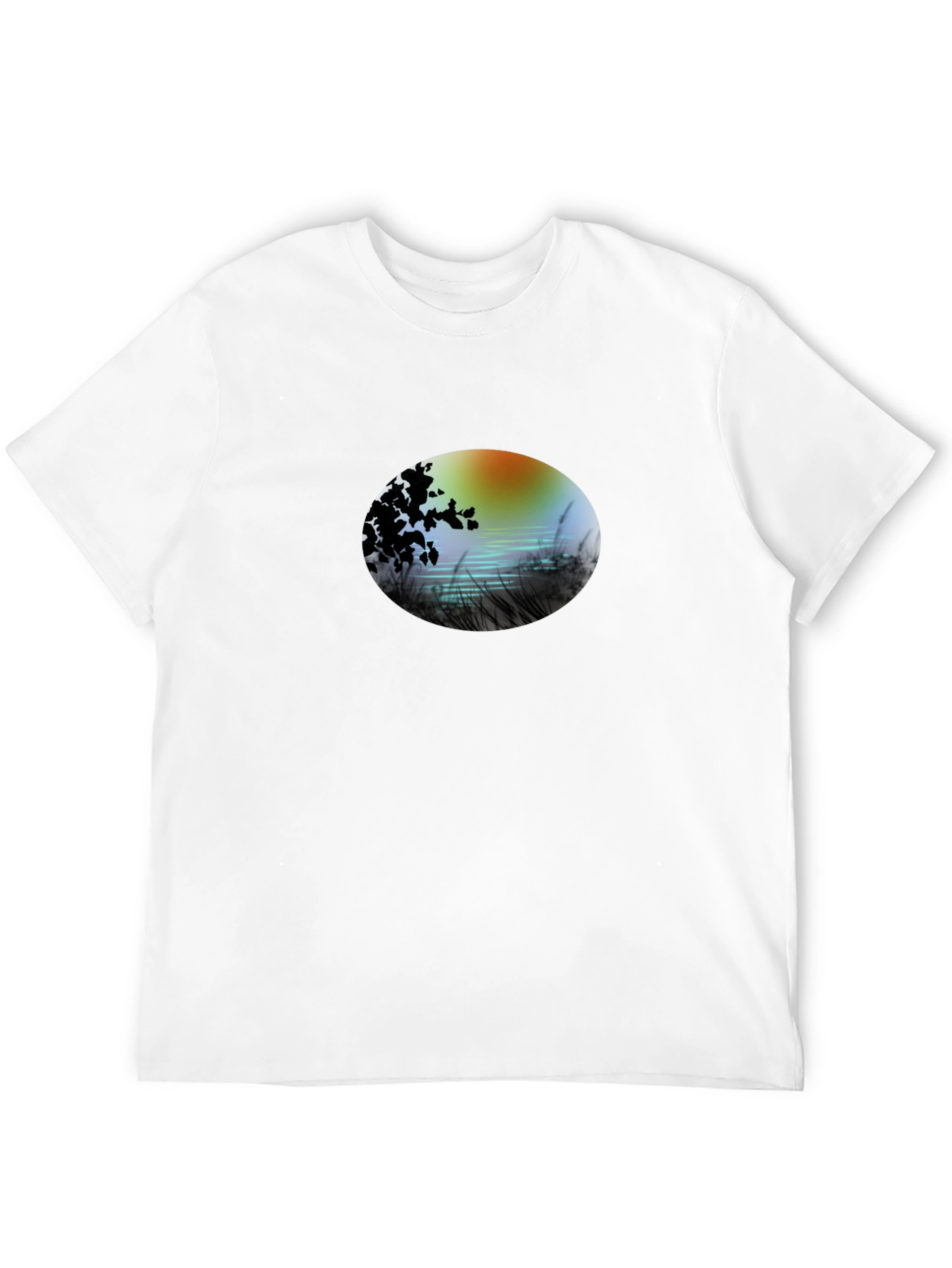 Black Sunset Lake Graphic Tee - Stylish Black T-Shirt view 12