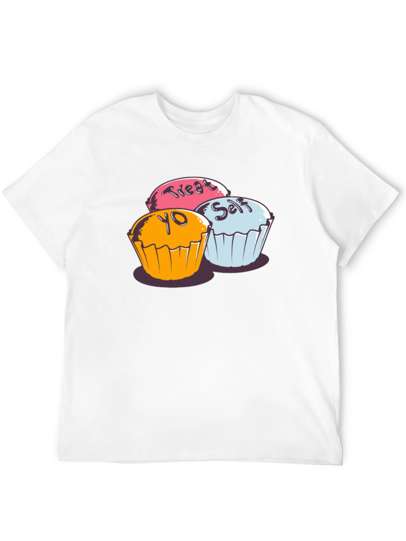 Black Treat Yo Self Cupcake Graphic T-Shirt - Soft Cotton view 12