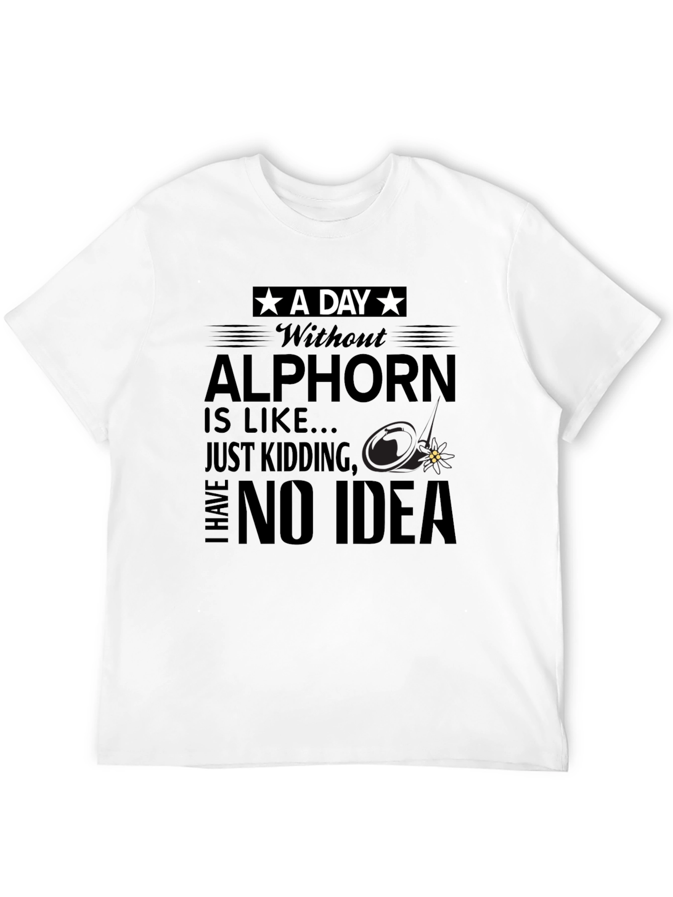 Black Alp Horn T-Shirt, Funny Music Tee view 12