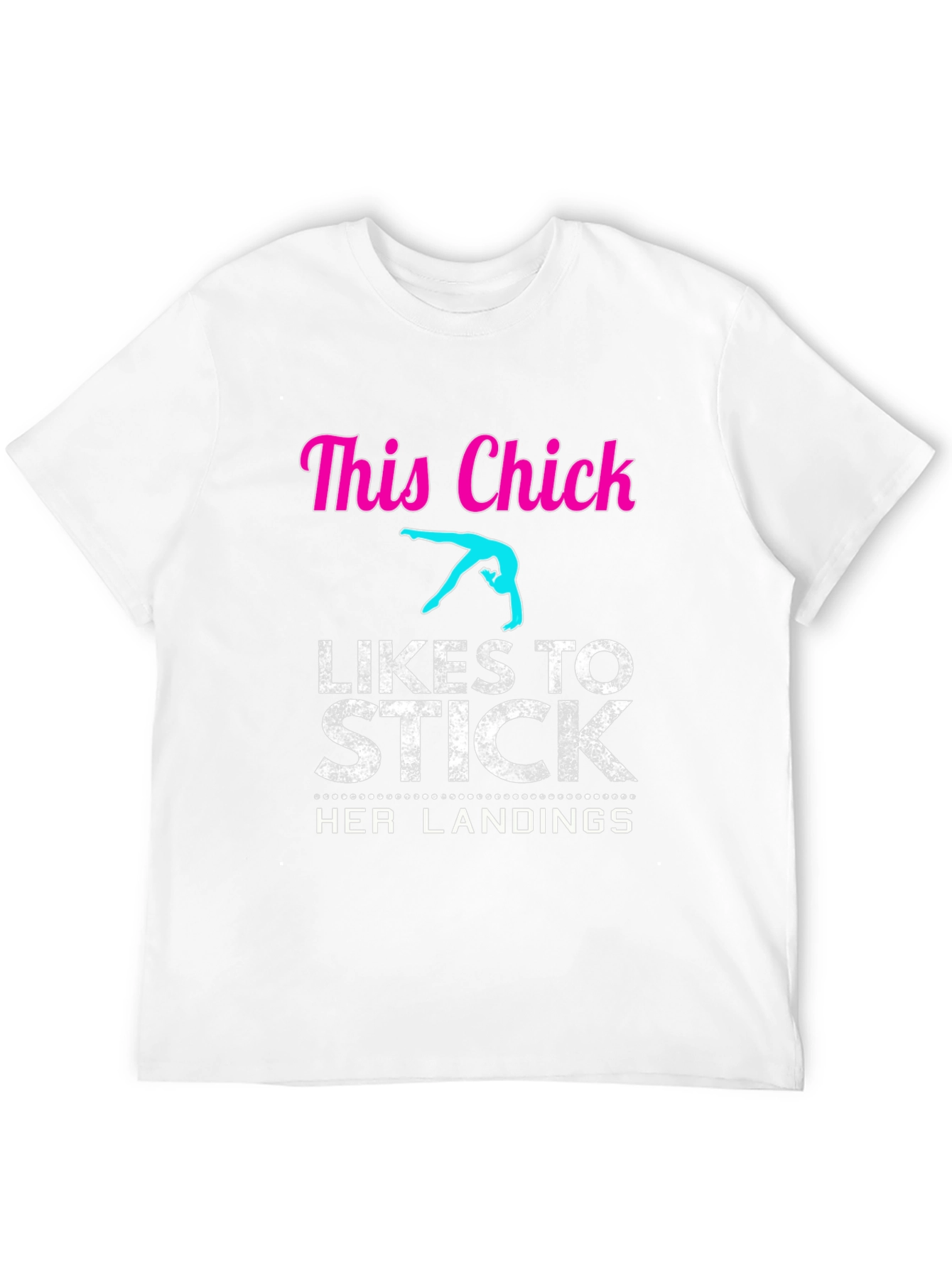 Black Gymnastics T-Shirt - This Chick Likes to Stick Landings view 12