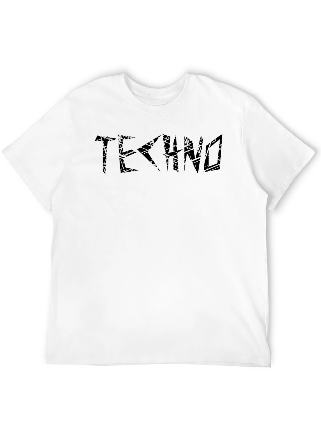 Black Techno Graphic Print Black T-Shirt view 12