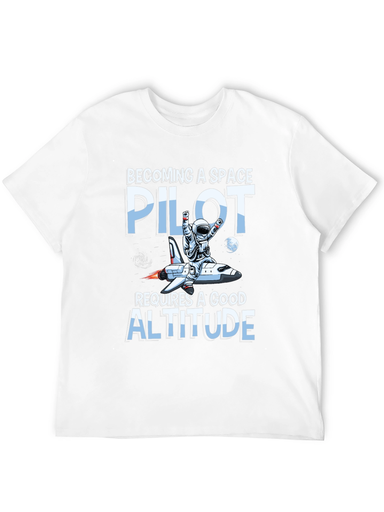 Black Space Pilot Altitude Graphic T-Shirt view 12