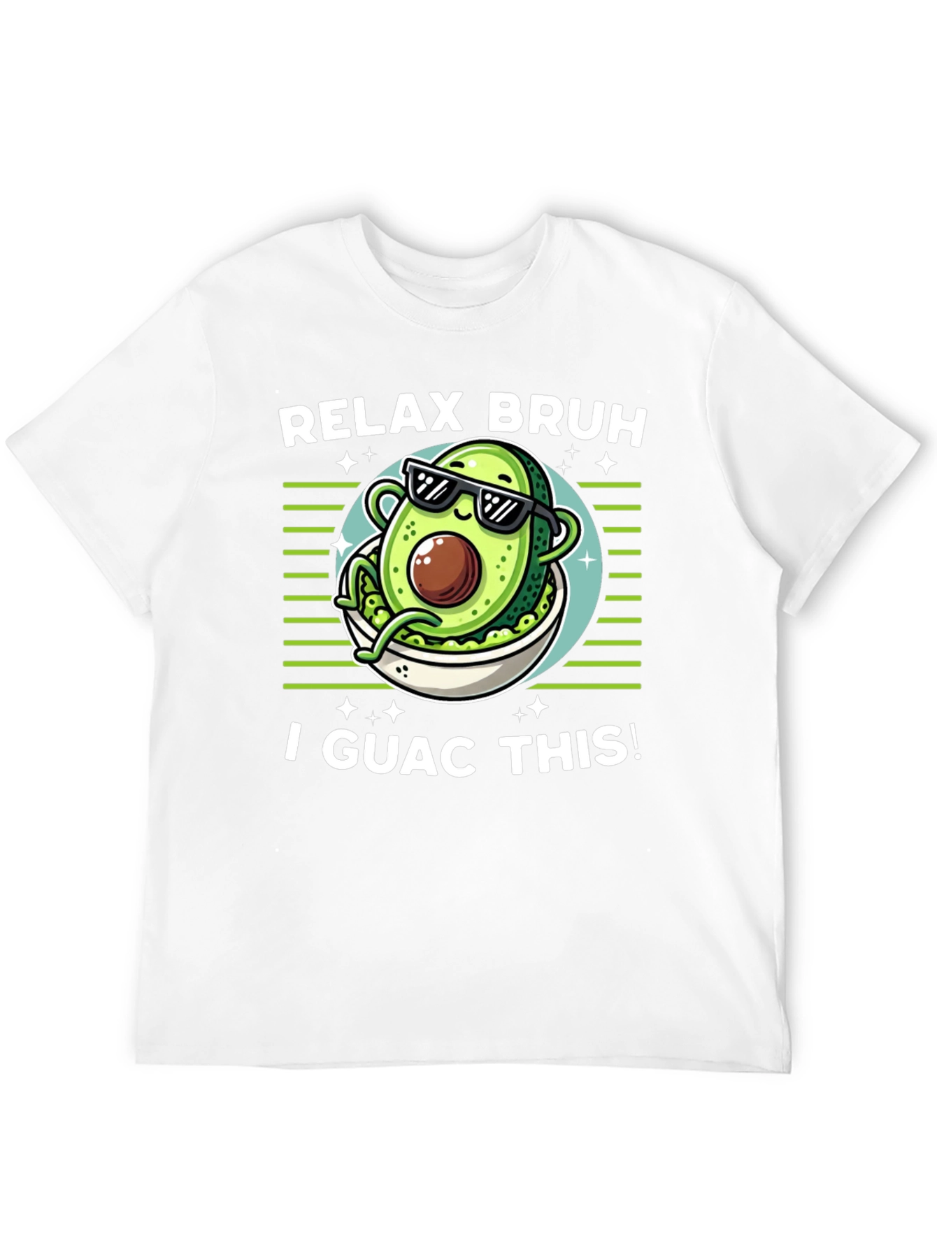 Black Relax Bruh I Guac This! Avocado T-Shirt view 12