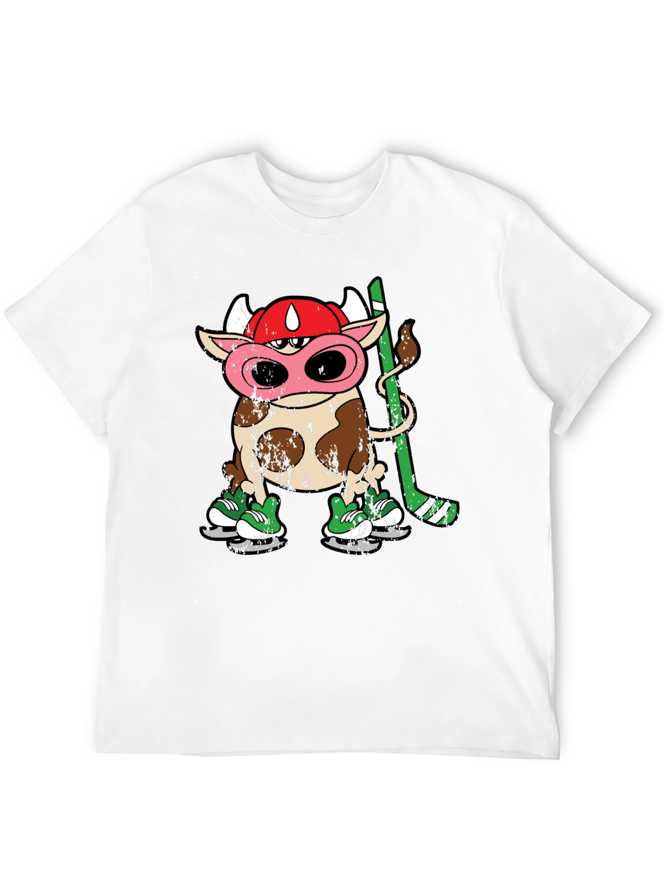 Black Cow Hockey Player T-Shirt view 12