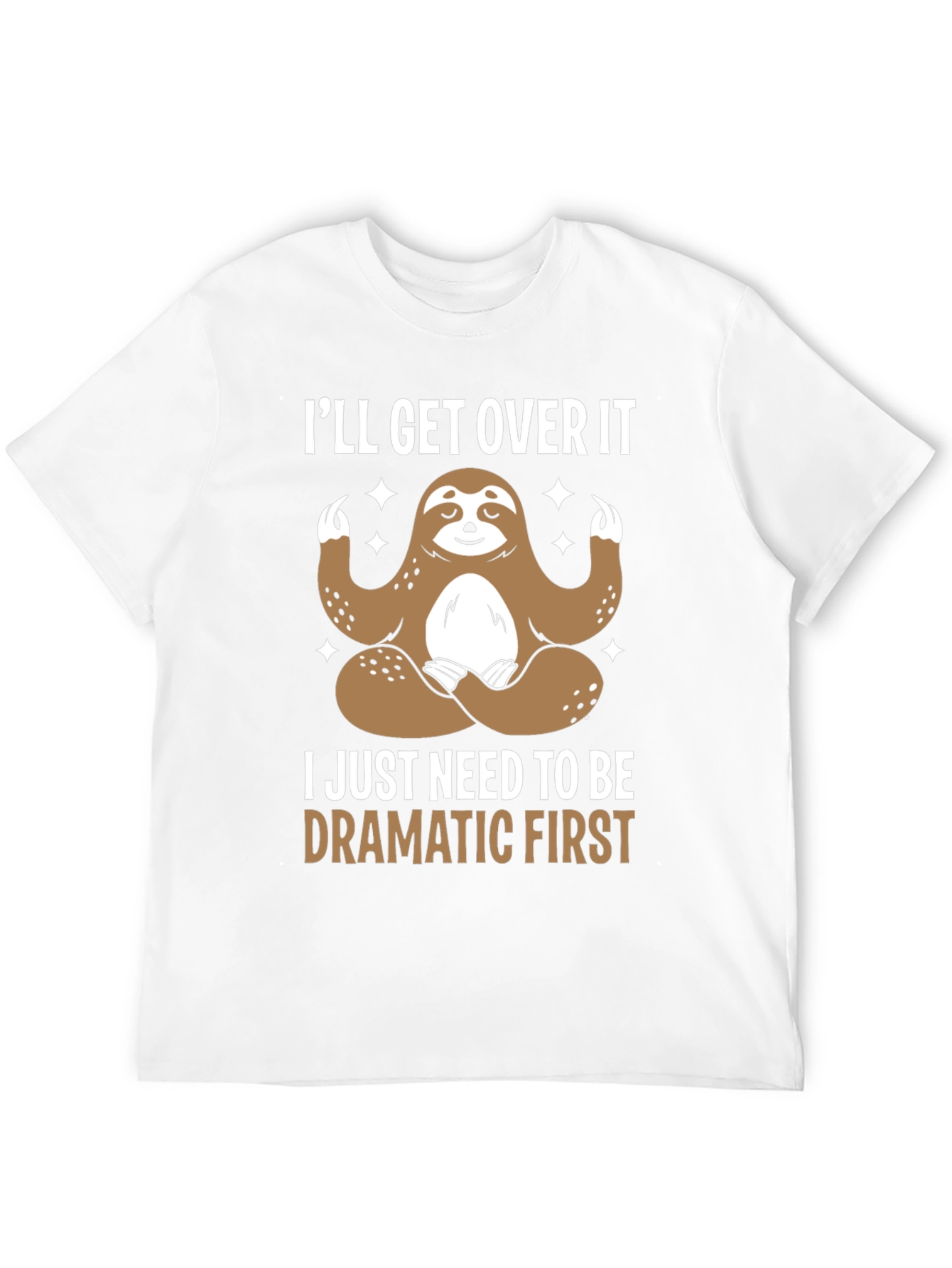 Black Funny Sloth Dramatic T-Shirt view 12