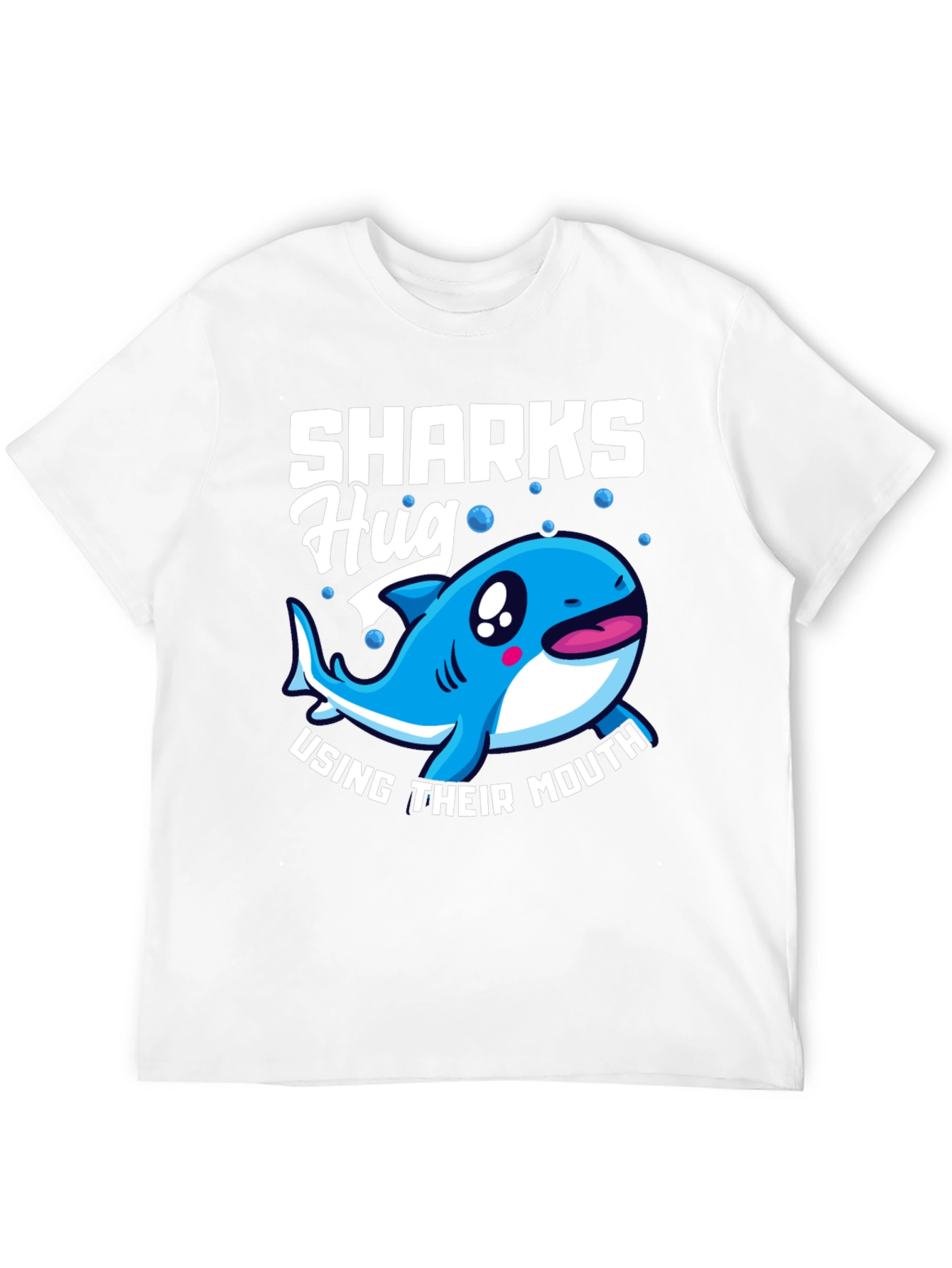 Black Sharks Hug with Their Mouth T-Shirt, Funny Animal Tee view 12