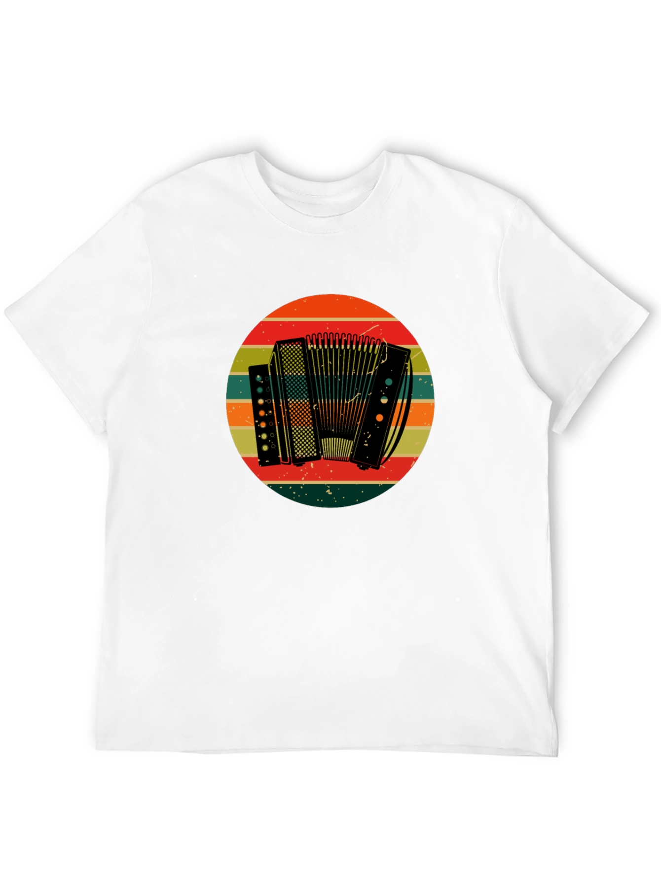 Black Vintage Accordion T-Shirt - Retro Style view 12