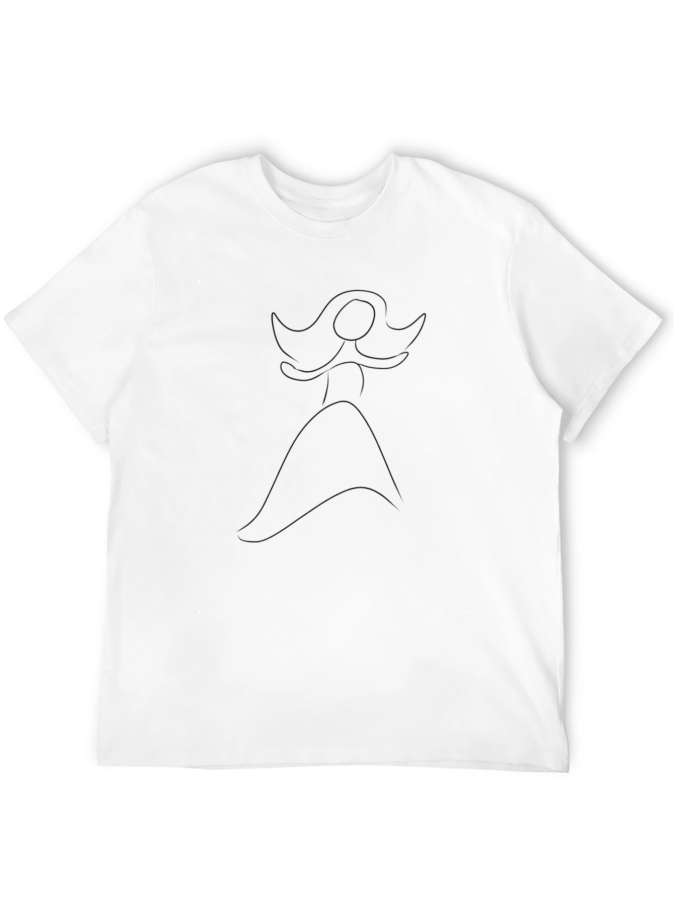 Black Elegant Woman Line Art T-Shirt - Modern Minimalist Tee view 12