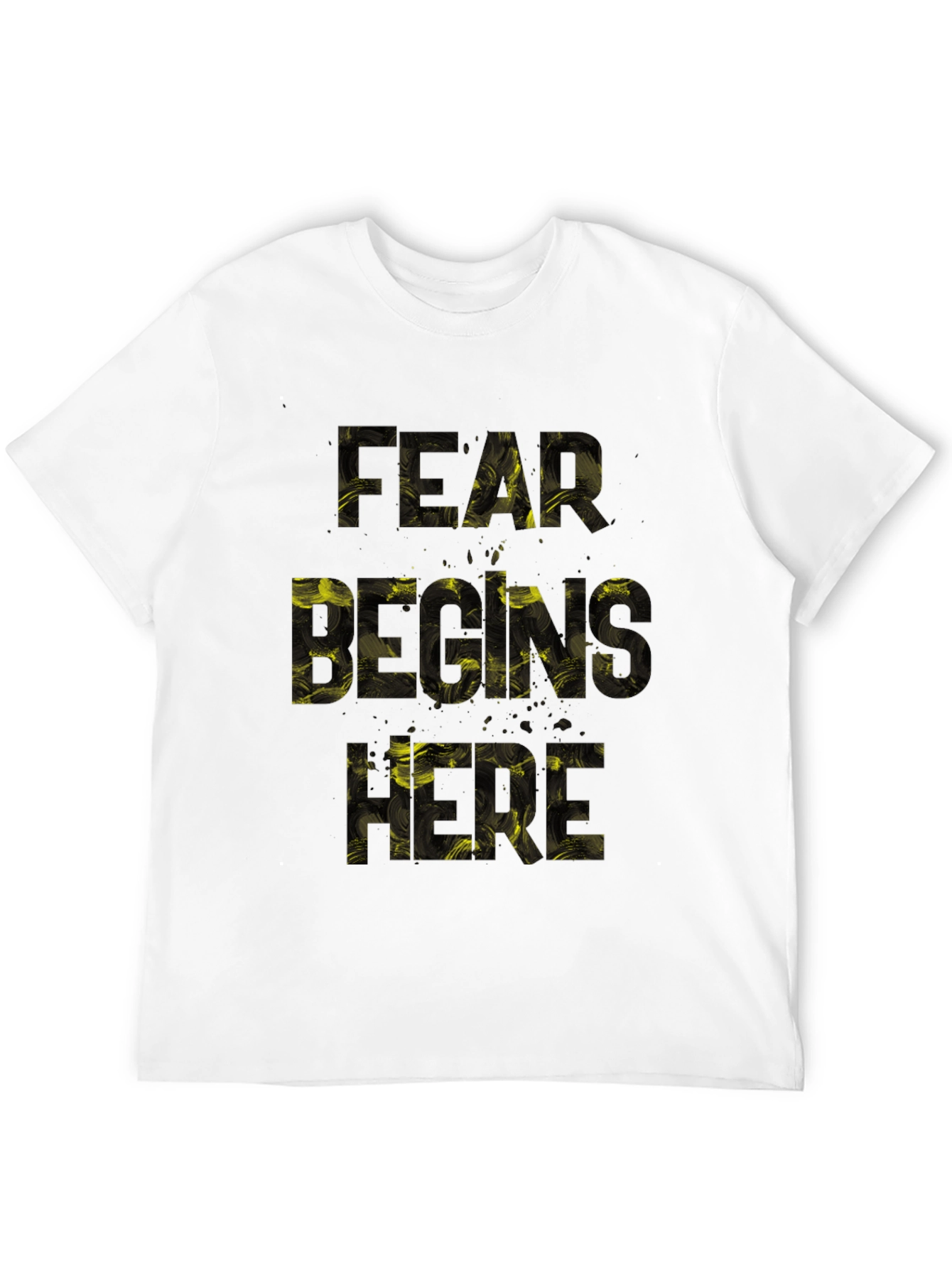 Black Fear Begins Here Graphic Tee - Black view 12