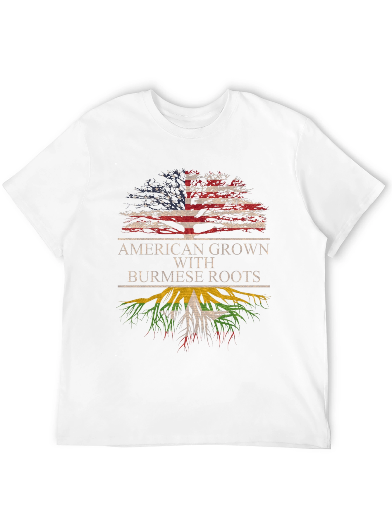 Black American Grown with Burmese Roots Graphic T-Shirt view 12