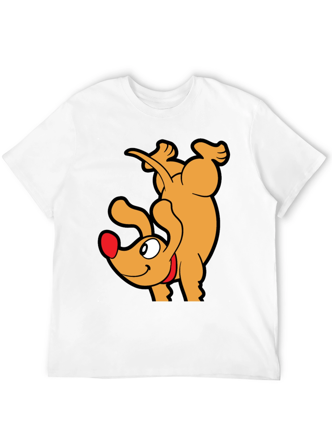Black Upside Down Dog Cartoon Graphic T-Shirt view 12