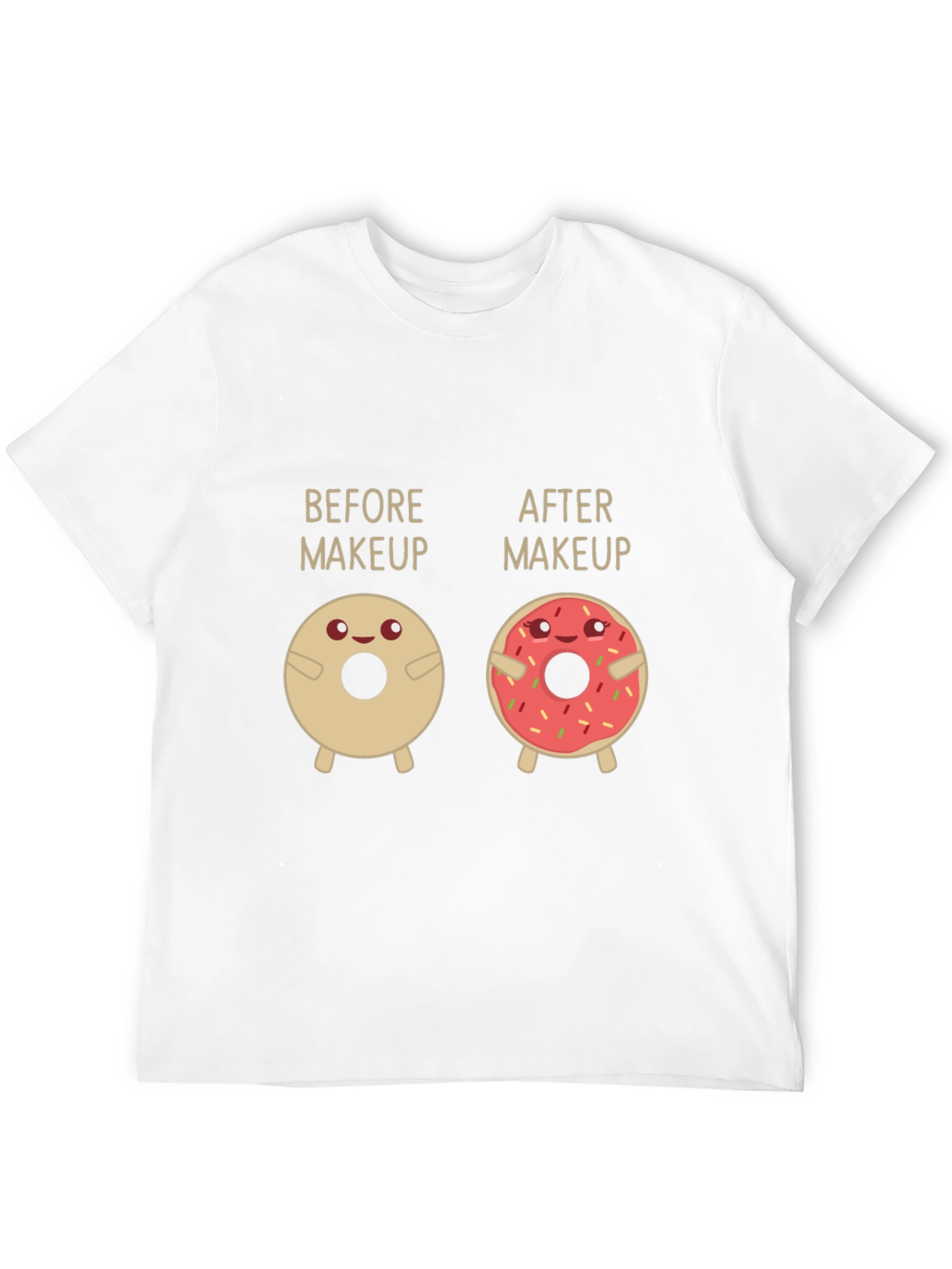 Black Before & After Makeup Donut Funny T-Shirt view 12
