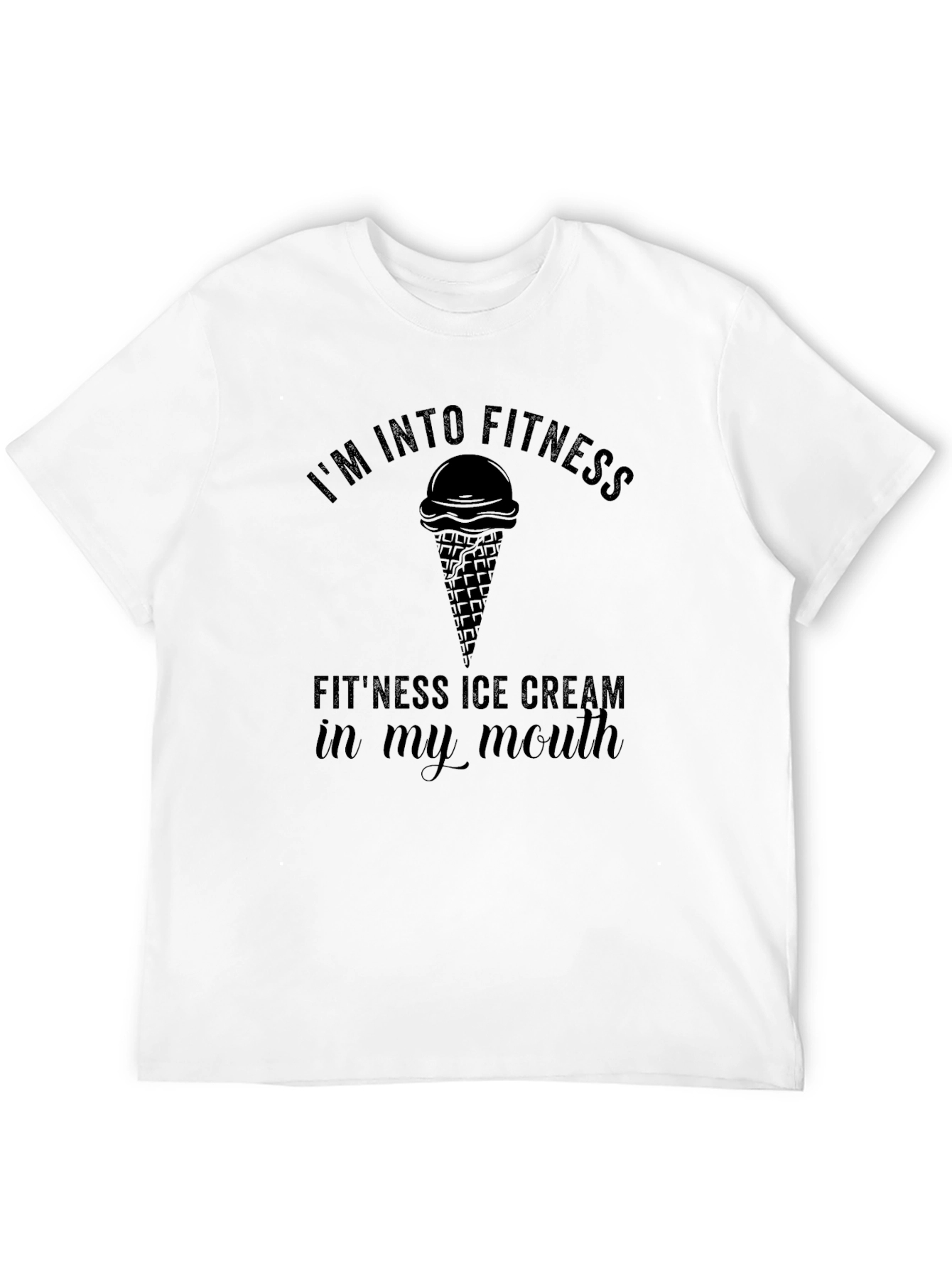 Black Fitness Ice Cream Funny T-Shirt - Black view 12
