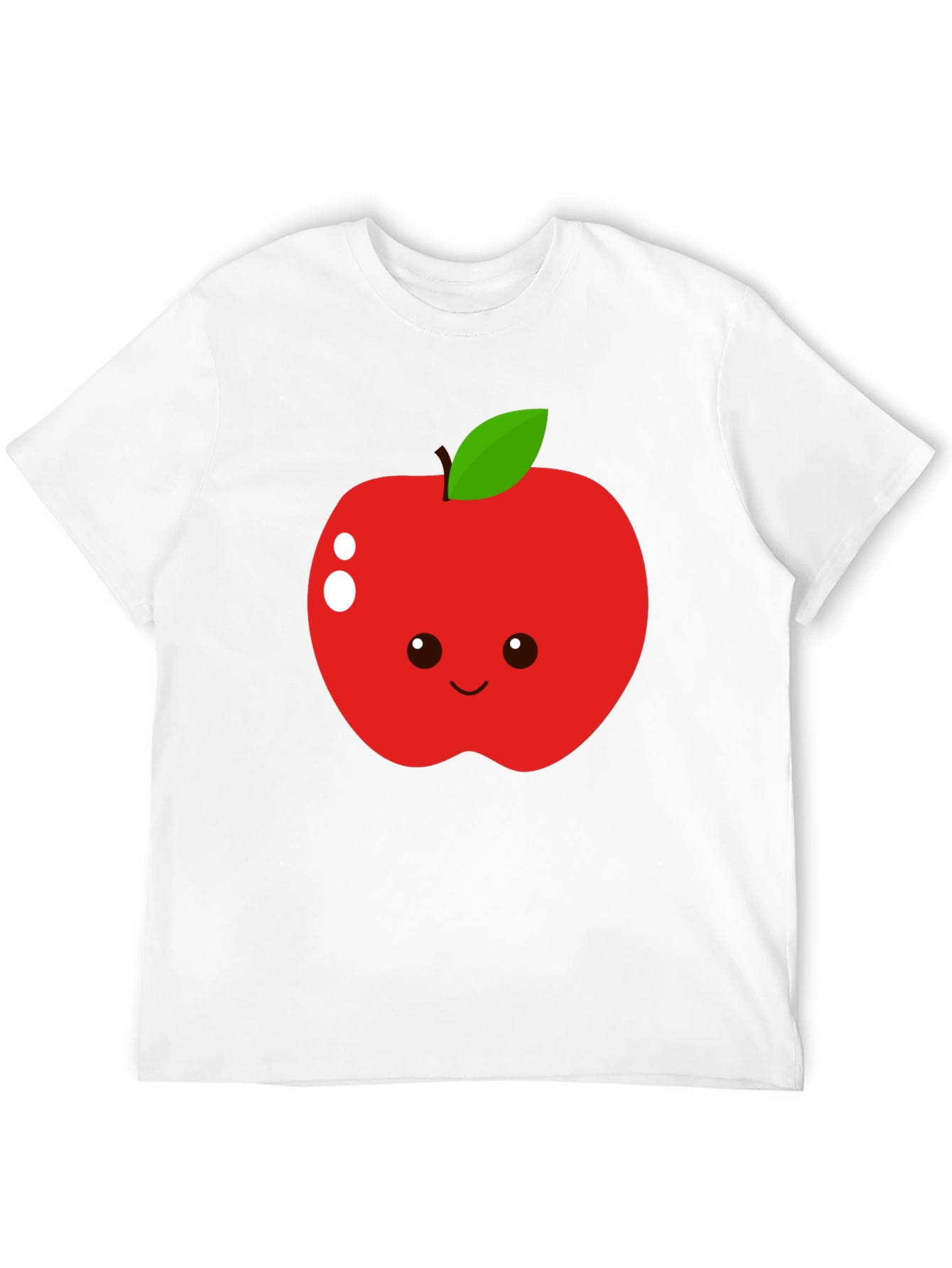 Black Cute Apple Graphic T-Shirt - Black Cotton Blend Tee view 12