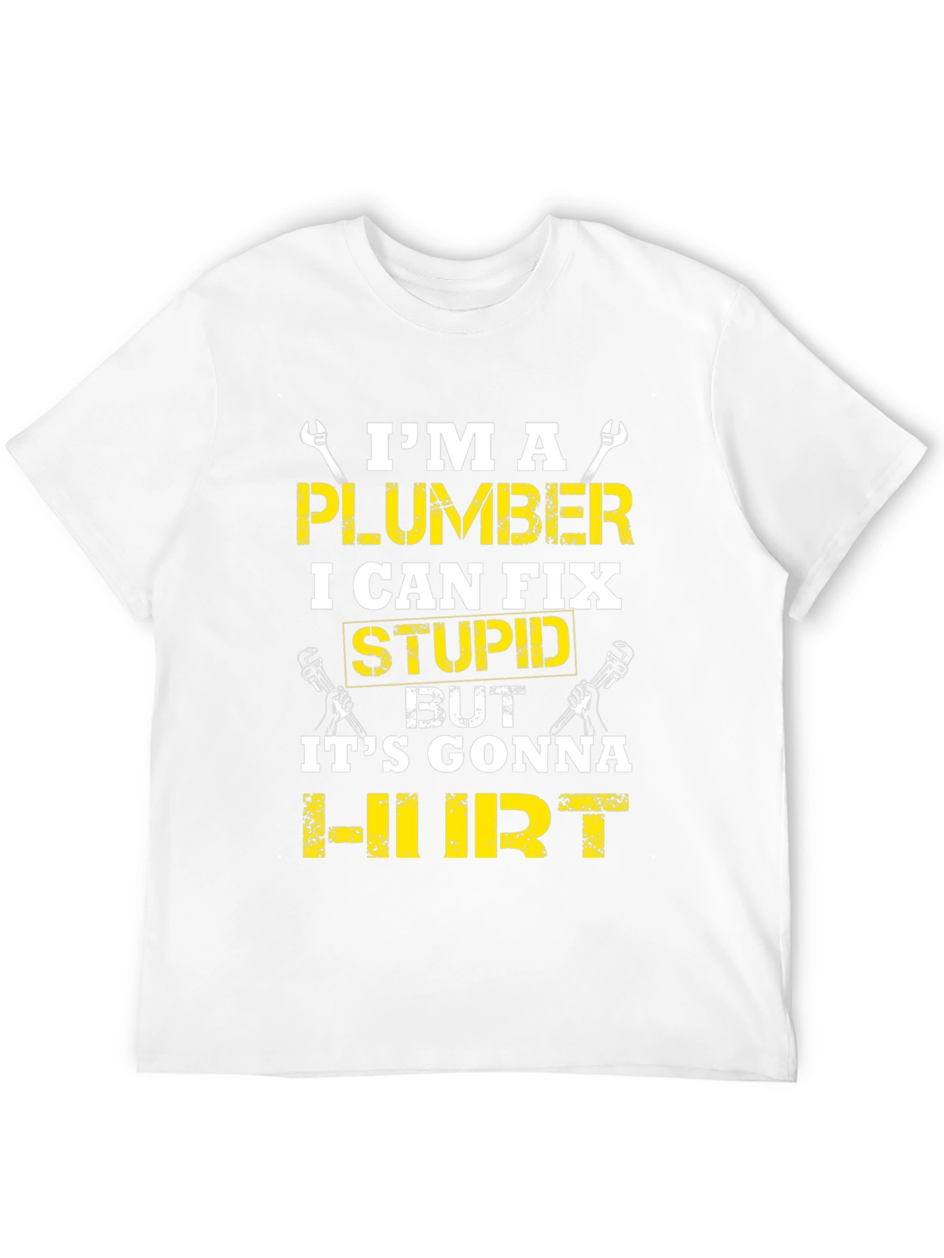 Black Plumber Humor T-Shirt: I Can Fix Stupid view 12