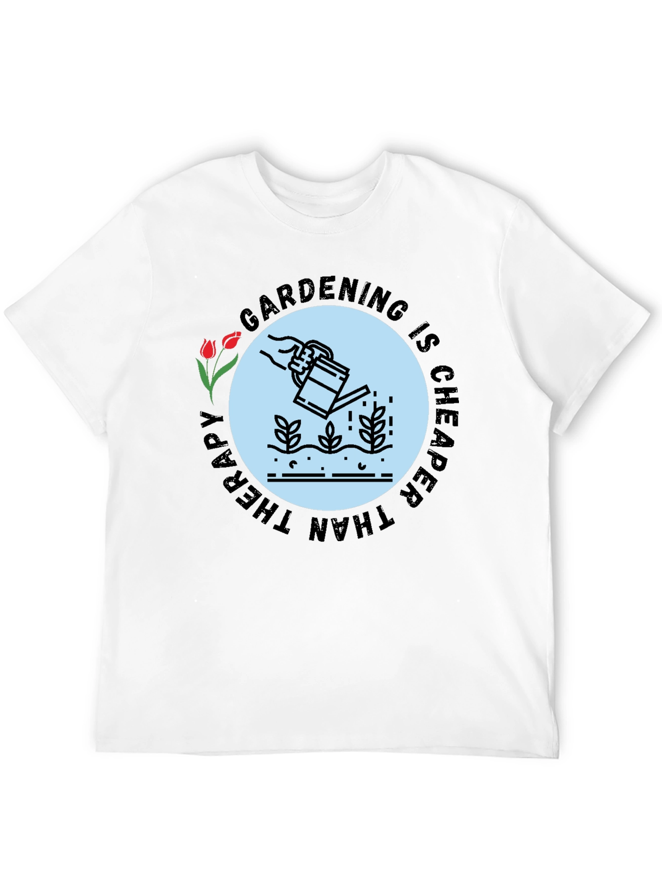 Black Gardening Therapy T-Shirt - Stylish & Comfortable view 12