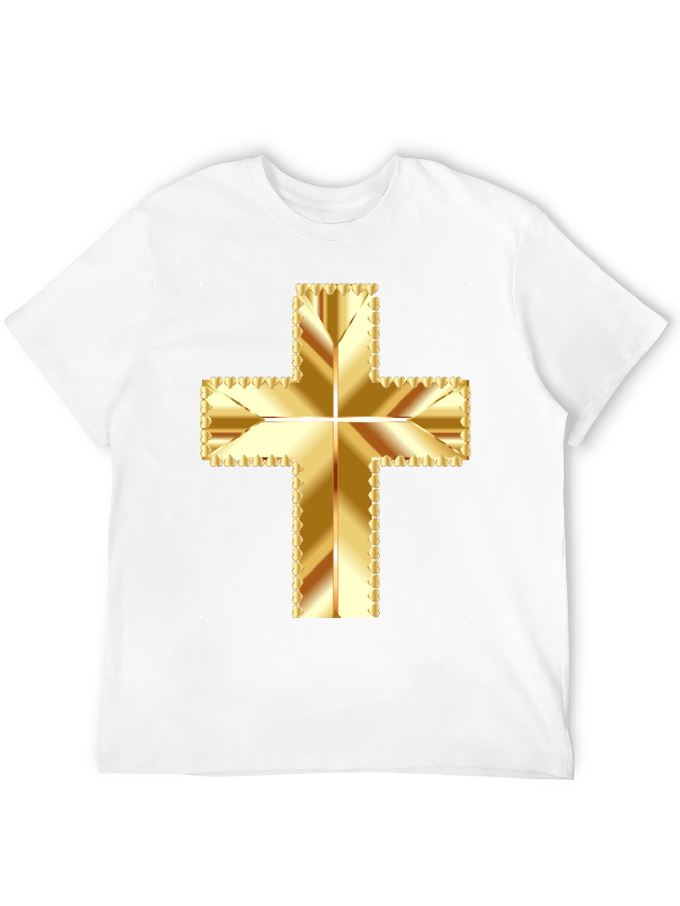 Black Golden Cross Graphic Tee - Stylish Religious Apparel view 12