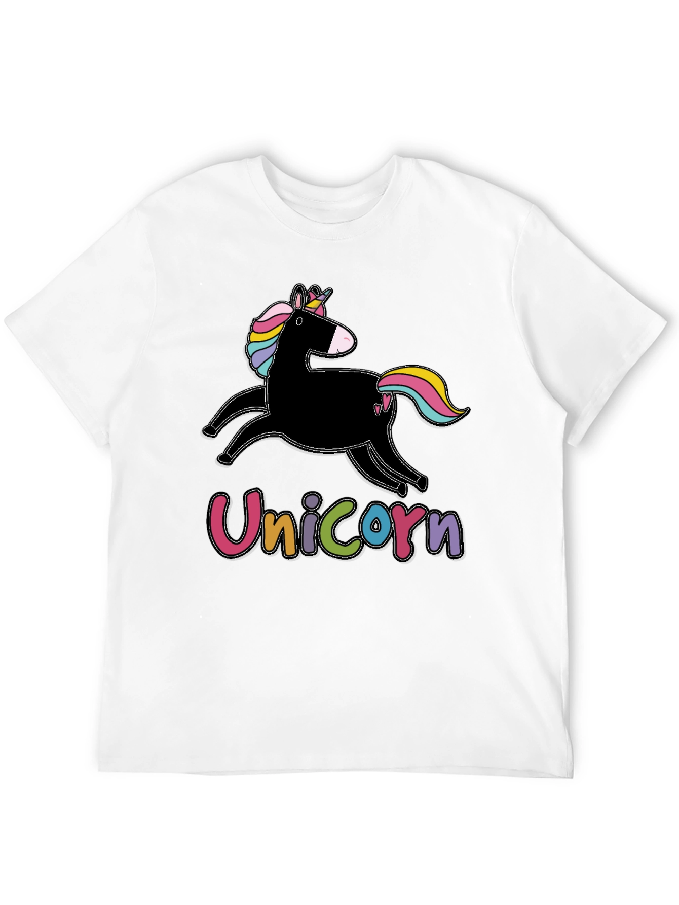 Black Unicorn Graphic T-Shirt - Men's Black Tee view 12
