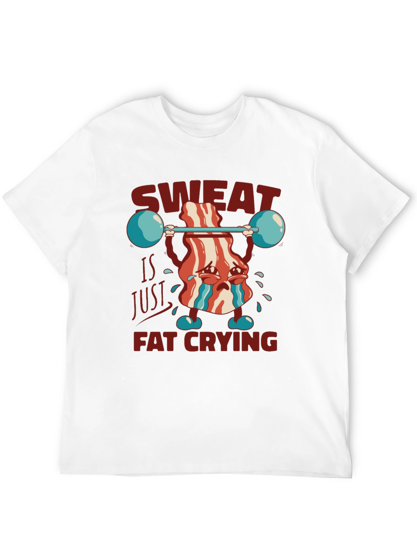 Black Sweat is Just Fat Crying T-Shirt Funny Workout Tee view 12