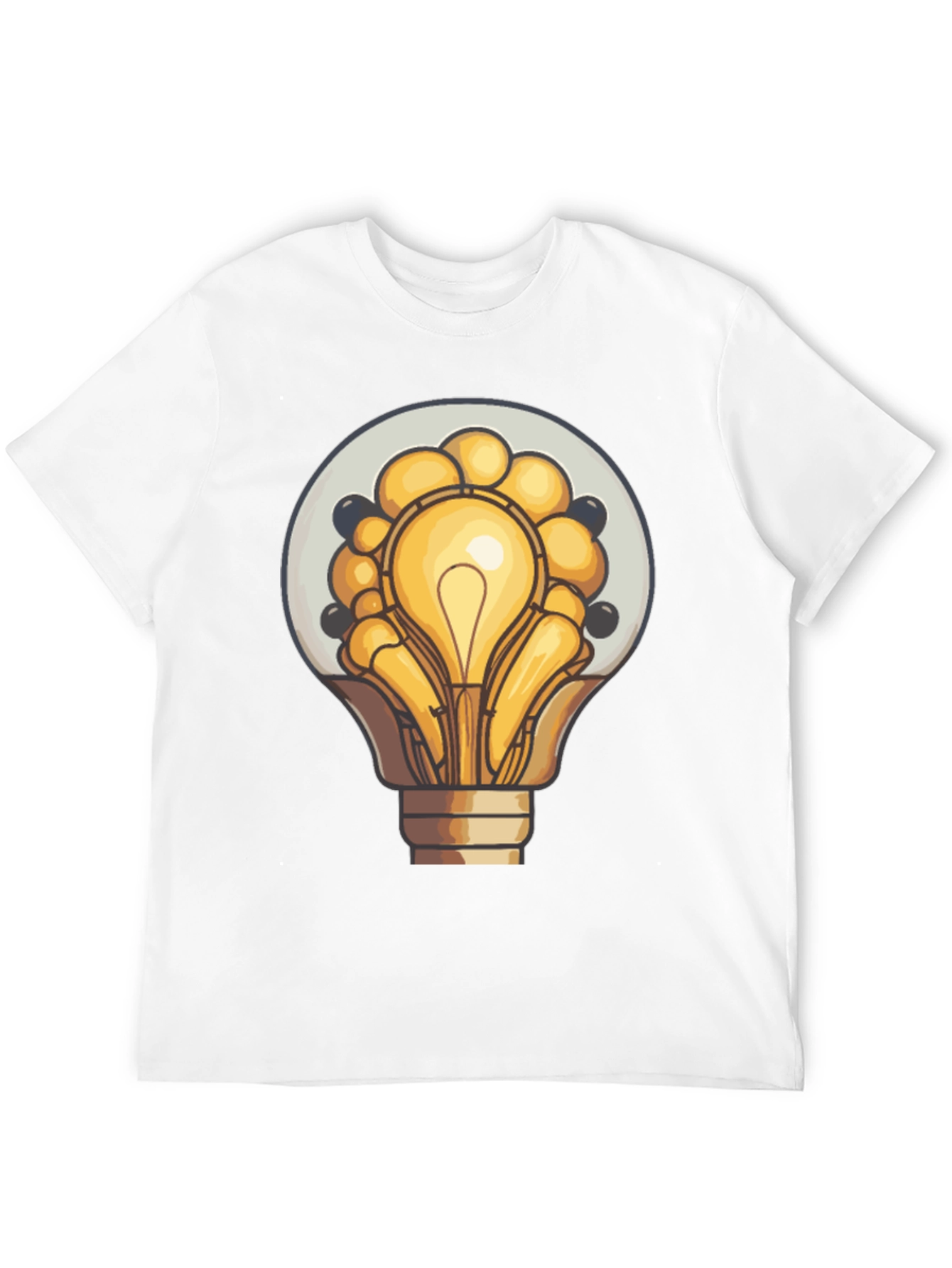 Black Unique Lightbulb Graphic Tee - Black Cotton Blend view 12