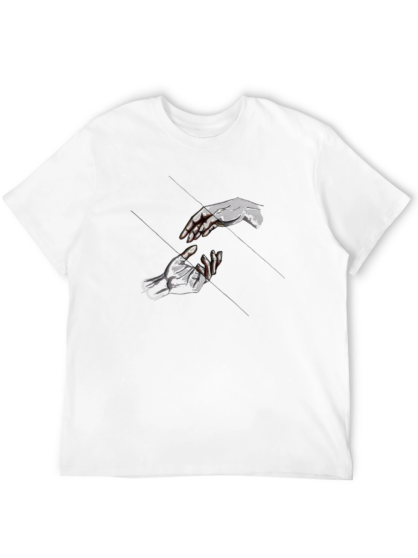 Black Reach T-Shirt - Artistic Hand Design - Black Cotton Tee view 12