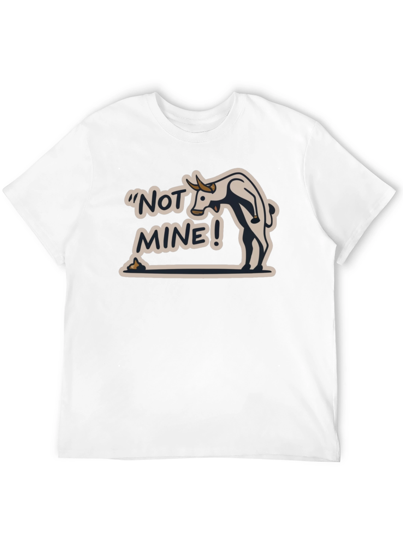 Black Not Mine! Bull Humor Black T-Shirt view 12