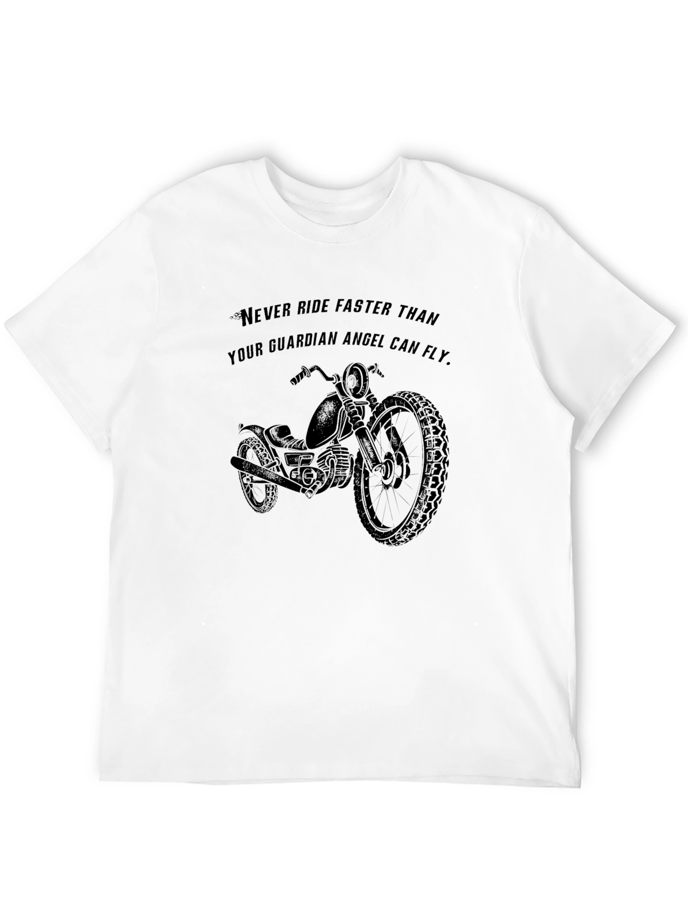 Black Motorcycle Guardian Angel Men's T-Shirt - Ride Safe view 12