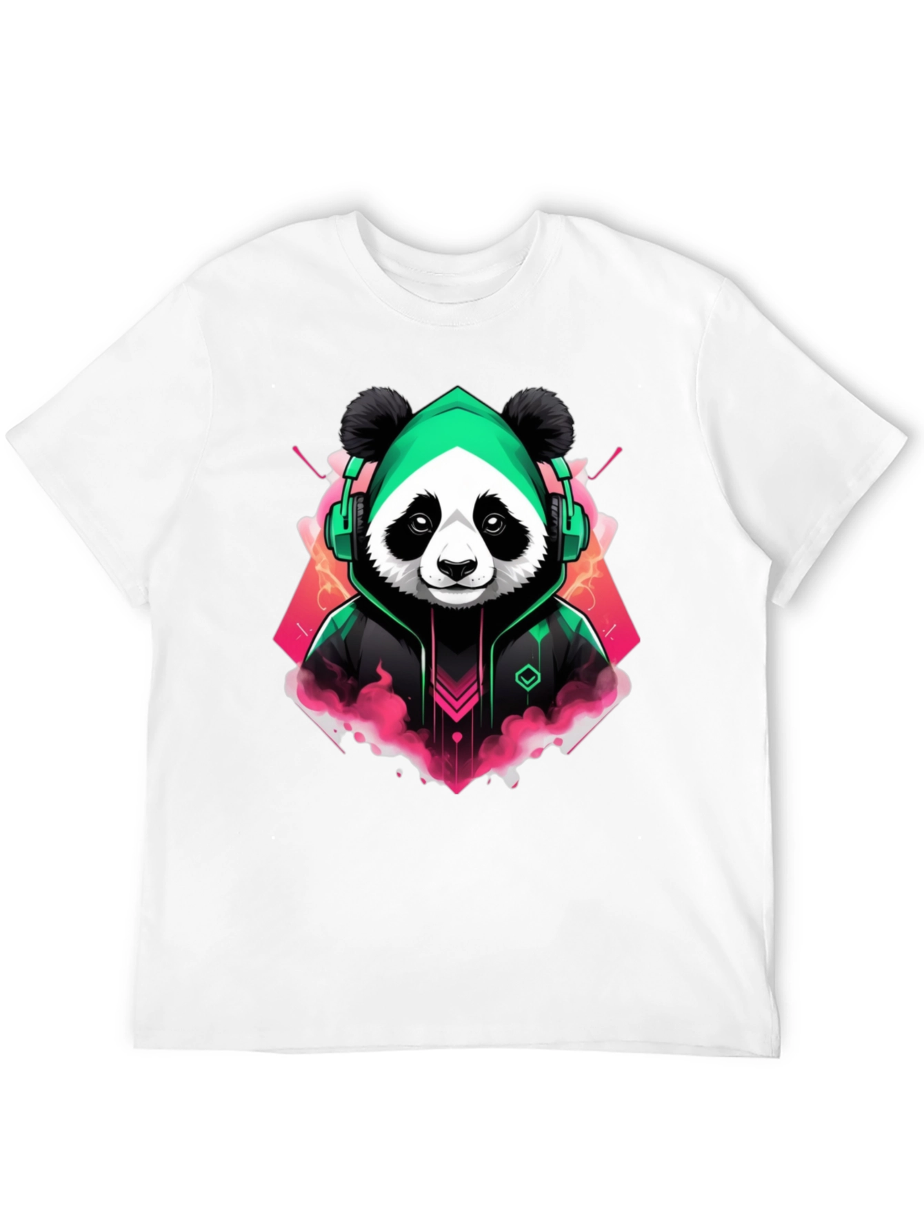 Black Cool Panda Gamer Graphic Tee - Black Cotton Blend view 12