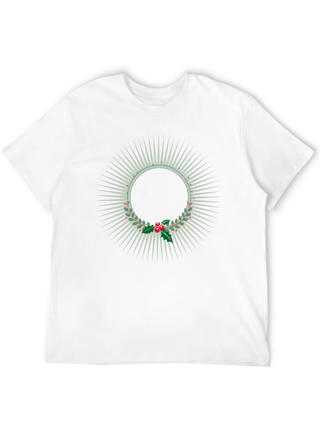 Black Festive Wreath Graphic Tee - Holiday Style view 12