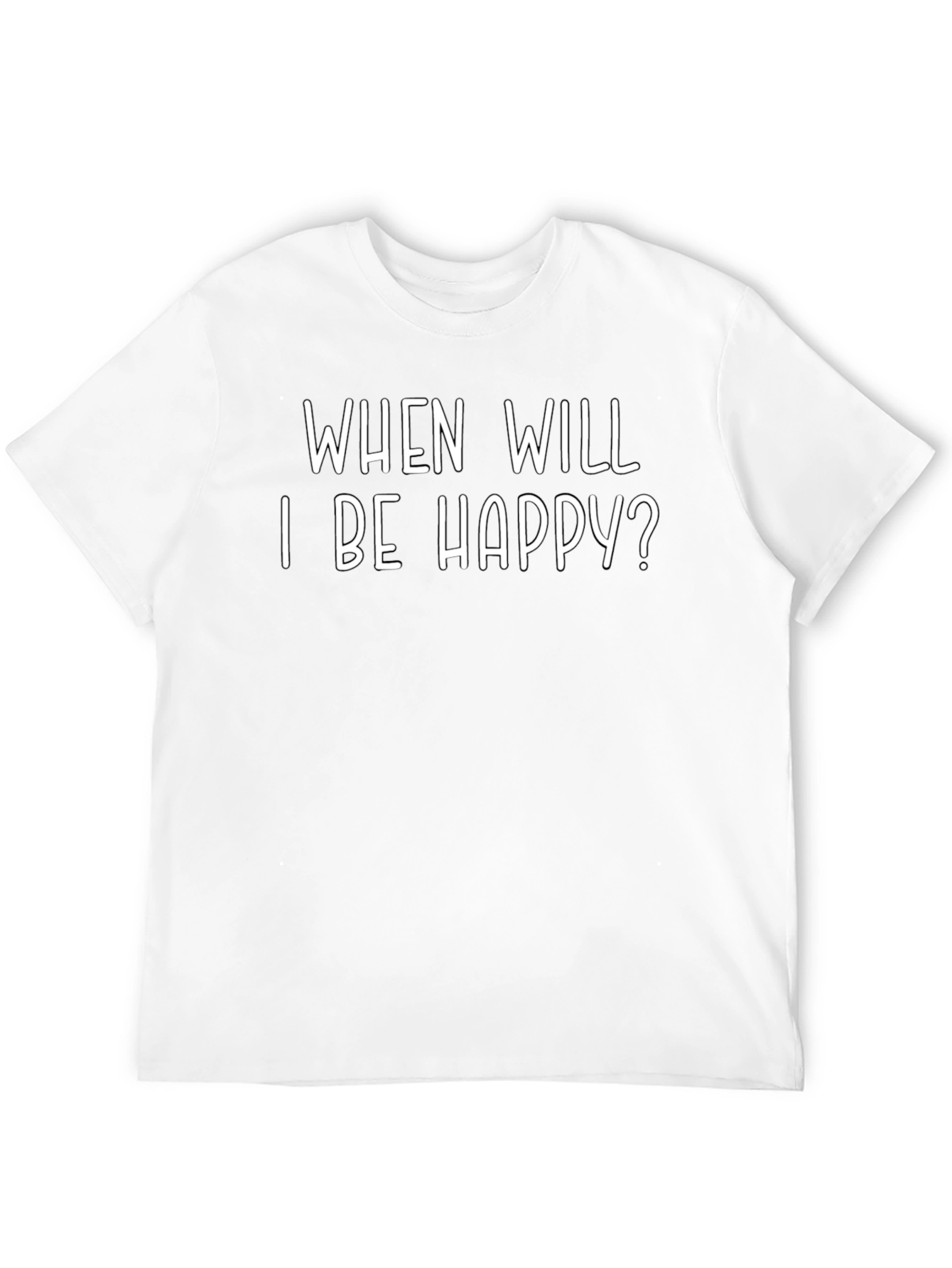 Black When Will I Be Happy? Graphic Tee - Black view 12