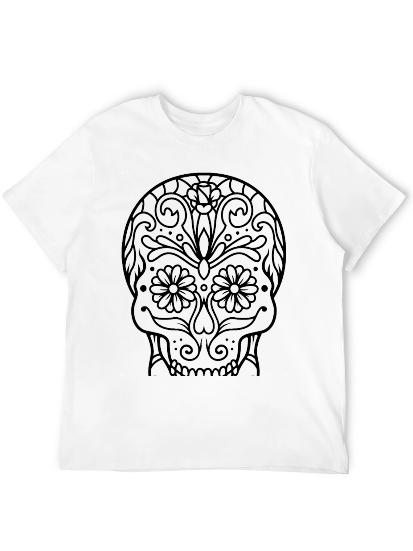 Sugar Skull Graphic Tee - Men's Black T-Shirt - 12