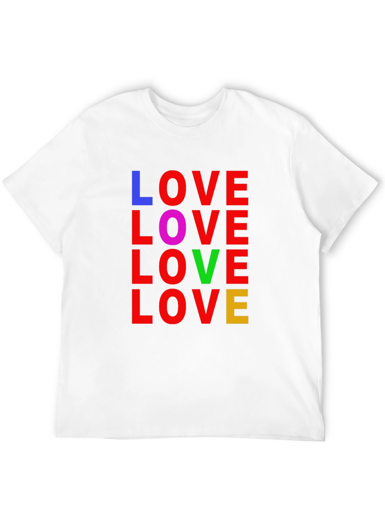 Black Colorful LOVE Graphic Tee - Unisex Black T-Shirt view 12