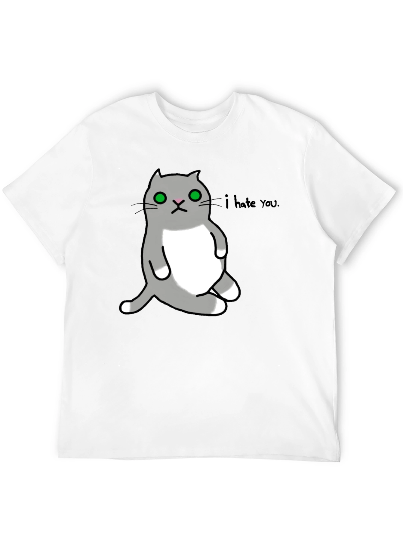 Black I Hate You Cat Graphic T-Shirt view 12