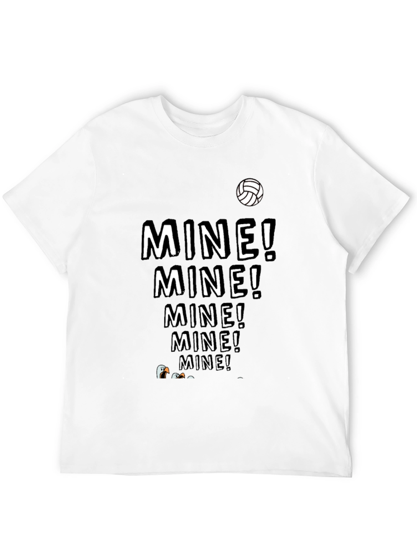 Black MINE! T-Shirt - Funny Volleyball Seagull Design view 12