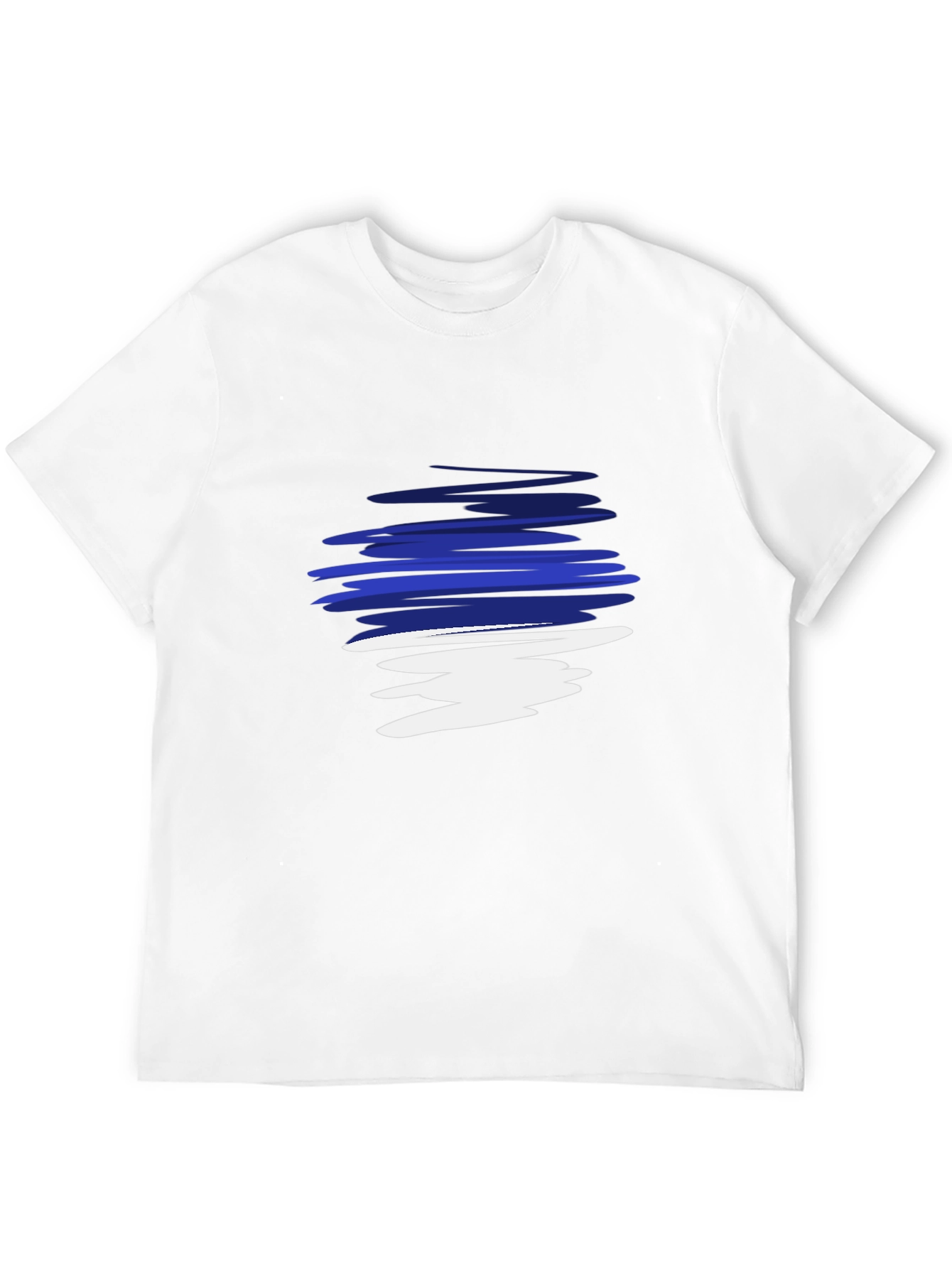 Men's Black Graphic Tee - Abstract Blue & White Design - 12