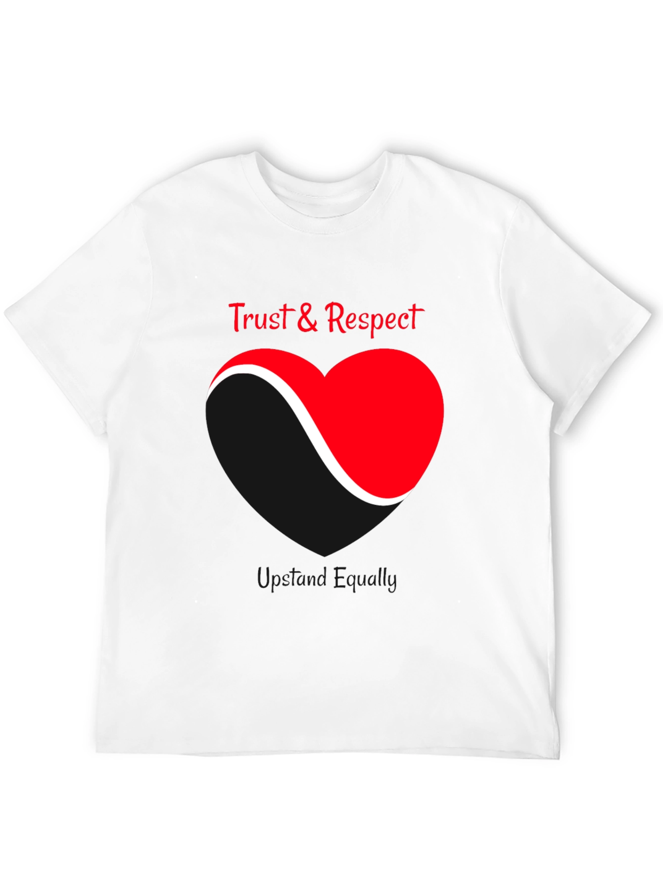 Black Trust & Respect Heart Graphic T-Shirt view 12