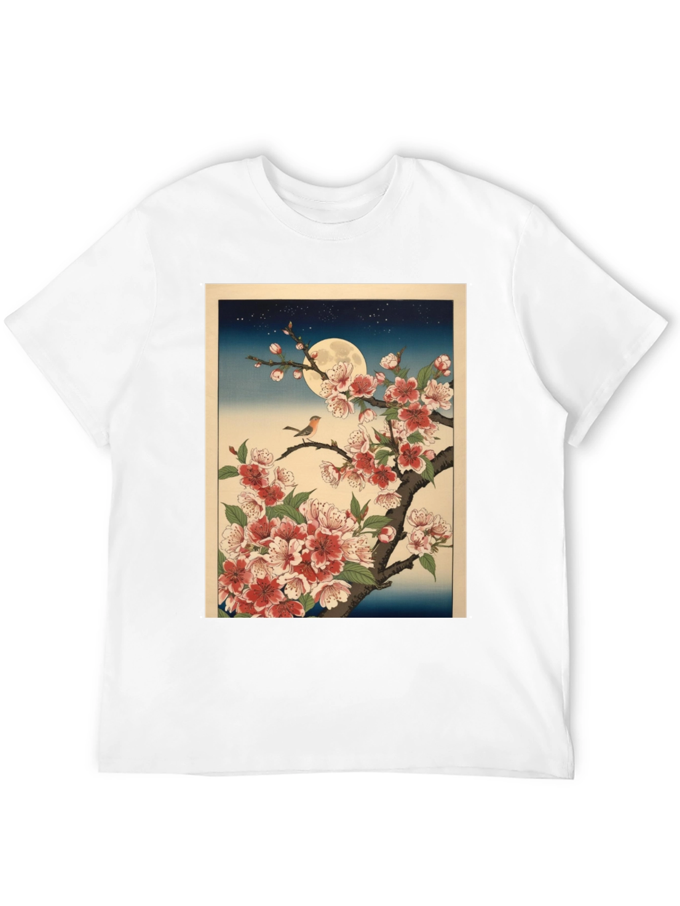 Black Cherry Blossom Moon T-Shirt view 12