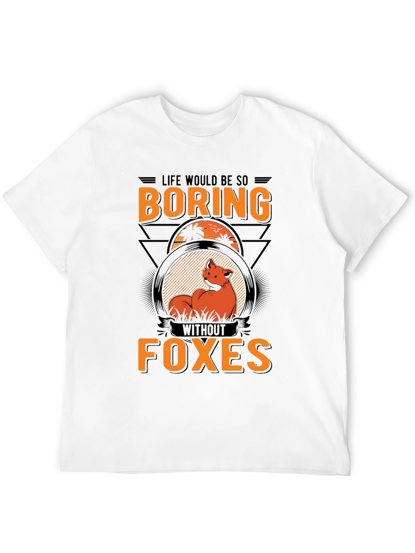 Black Boring Without Foxes Black Graphic T-Shirt view 12