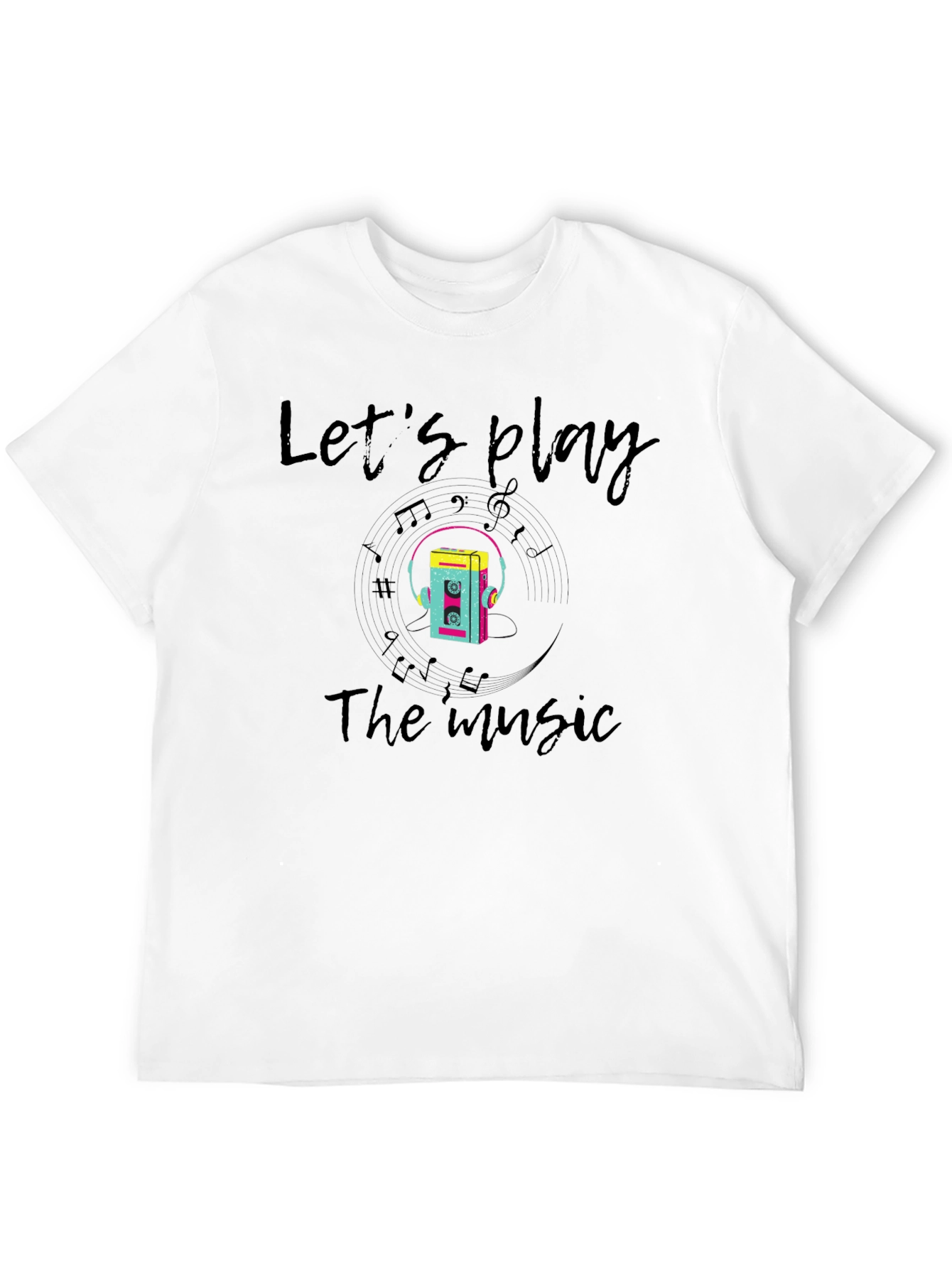 Black Let's Play the Music T-Shirt view 12