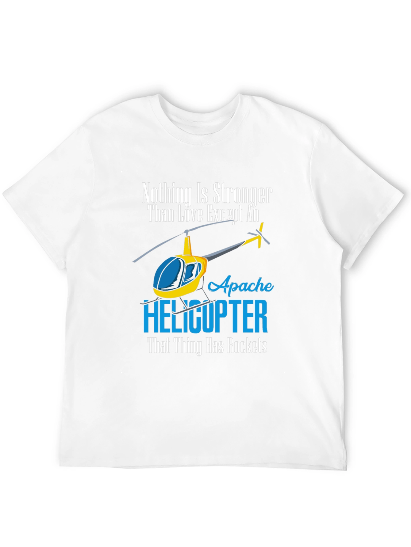 Black Apache Helicopter Graphic T-Shirt view 12