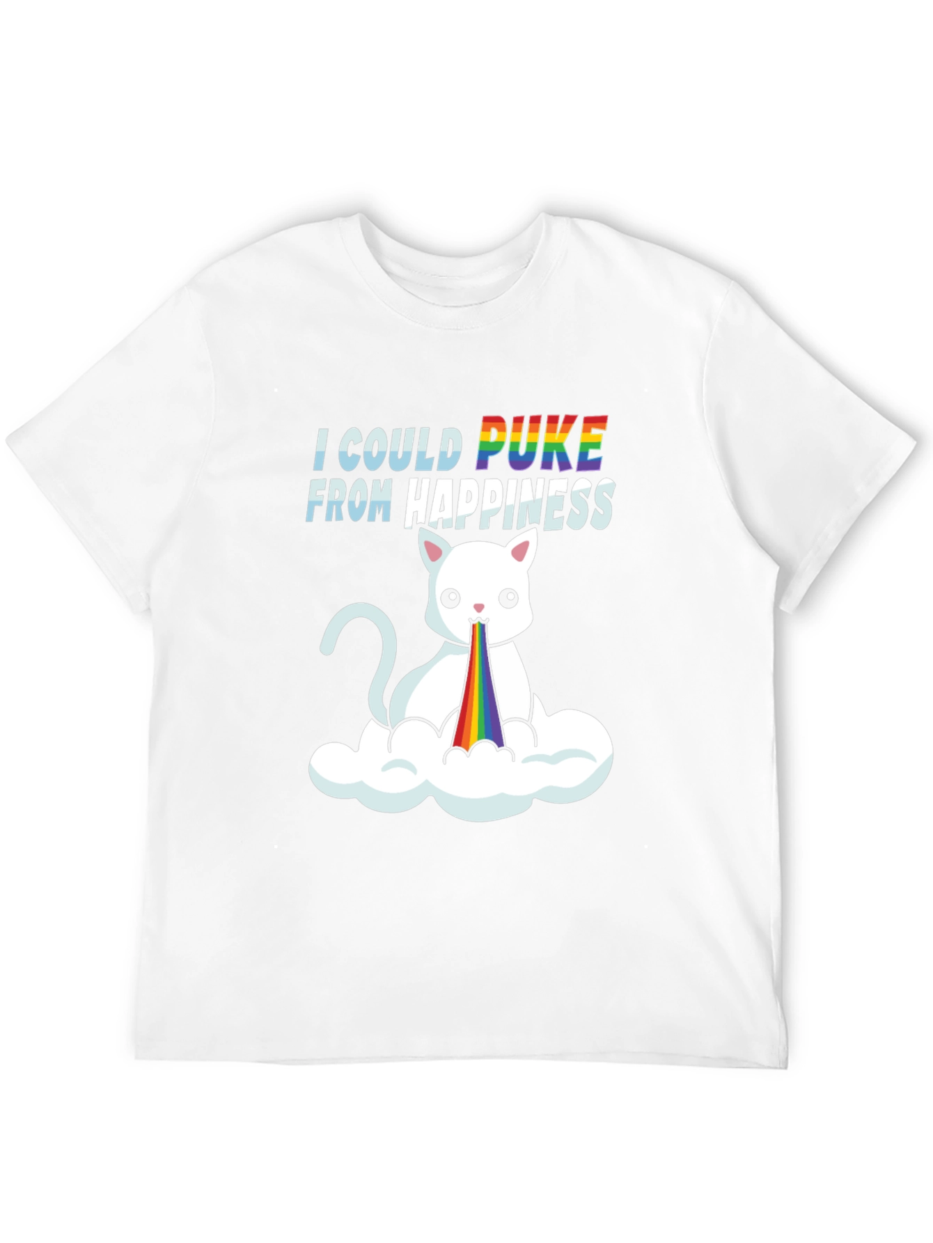 Black I Could Puke From Happiness Graphic Tee view 12
