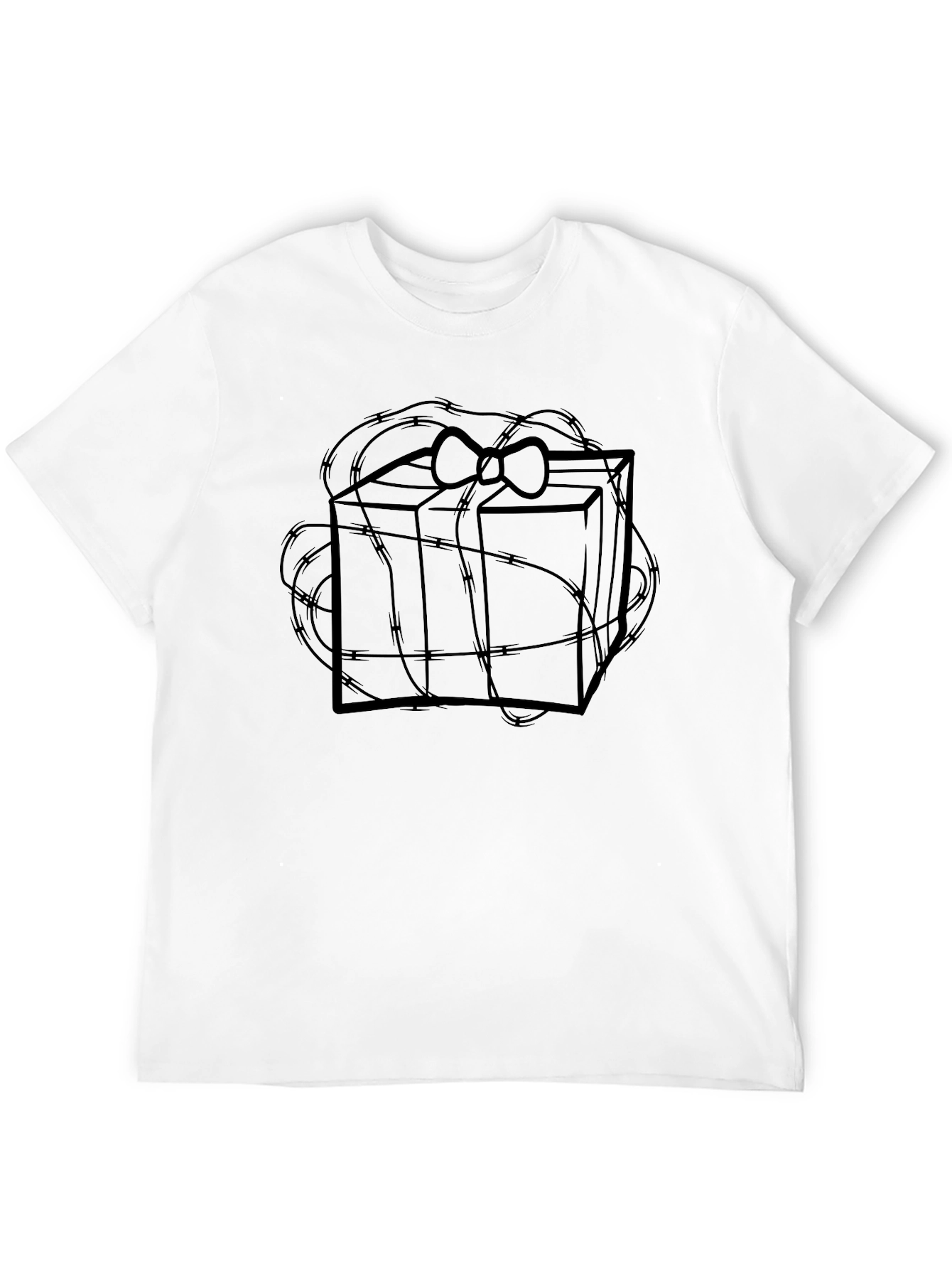 Black Gift Wrapped T-Shirt - Unique Graphic Tee view 12