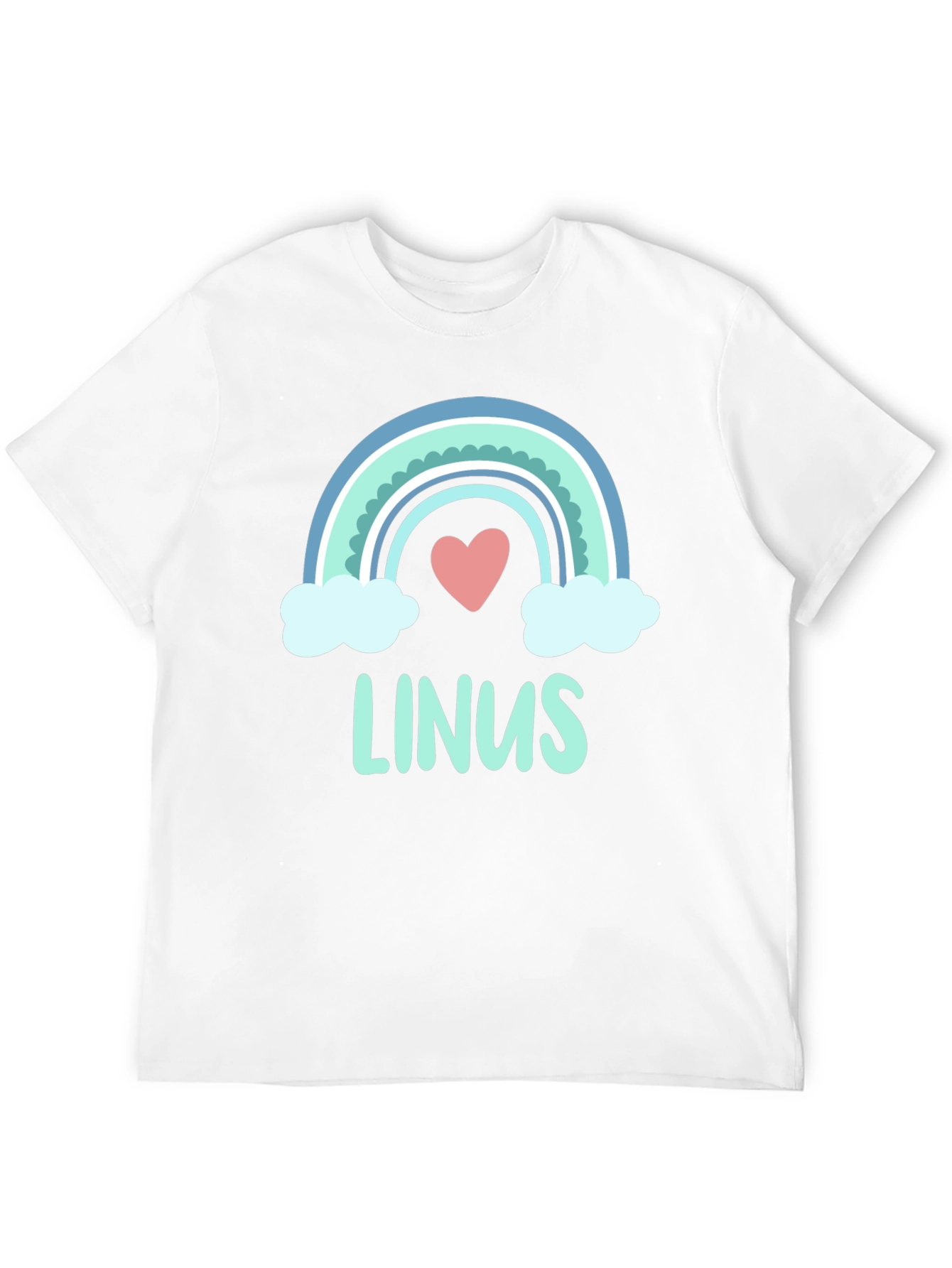Black Linus Rainbow Heart Personalized T-Shirt view 12