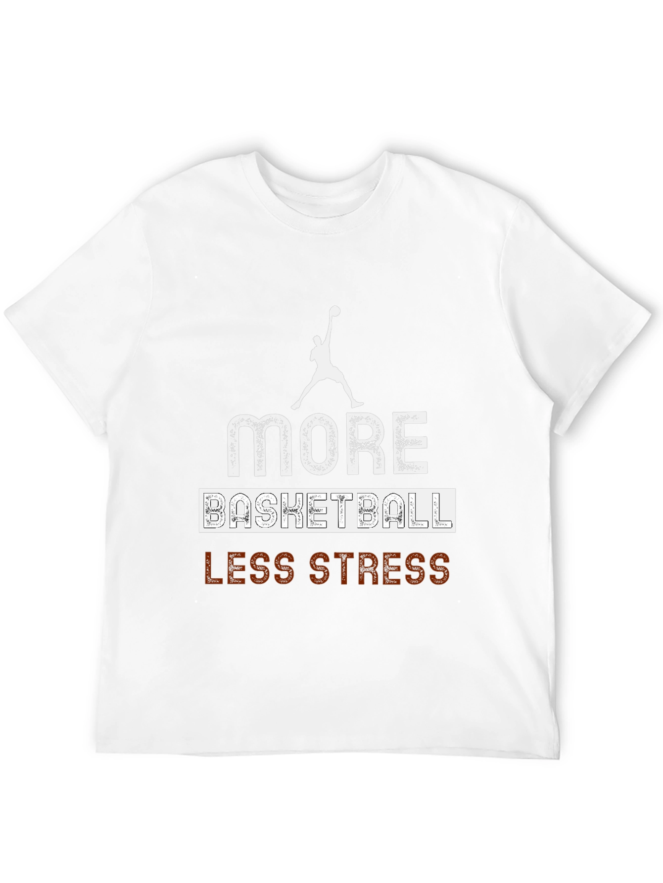 Black More Basketball, Less Stress Graphic T-Shirt view 12