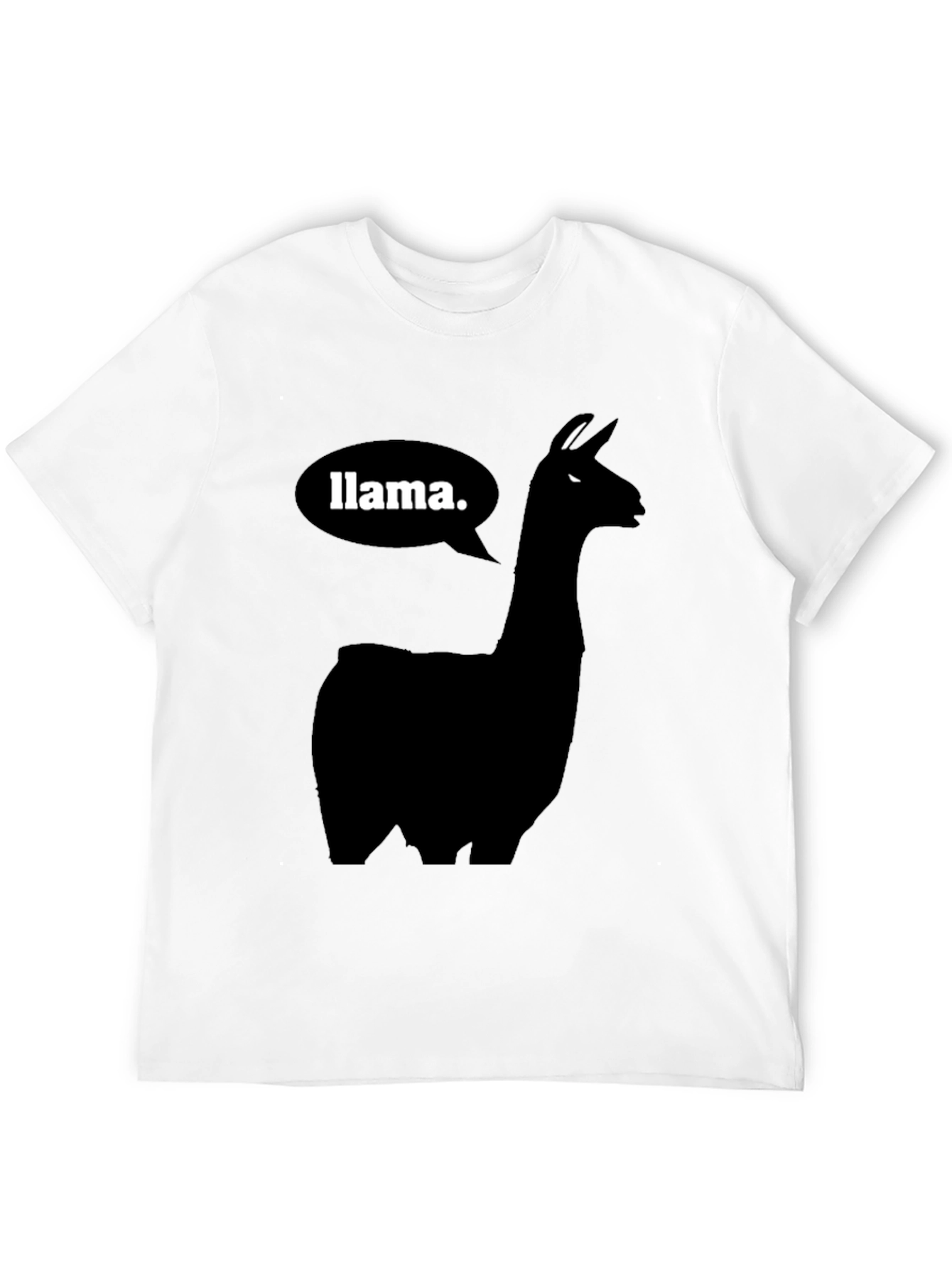 Black Llama T-Shirt - Black Silhouette Animal Tee view 12