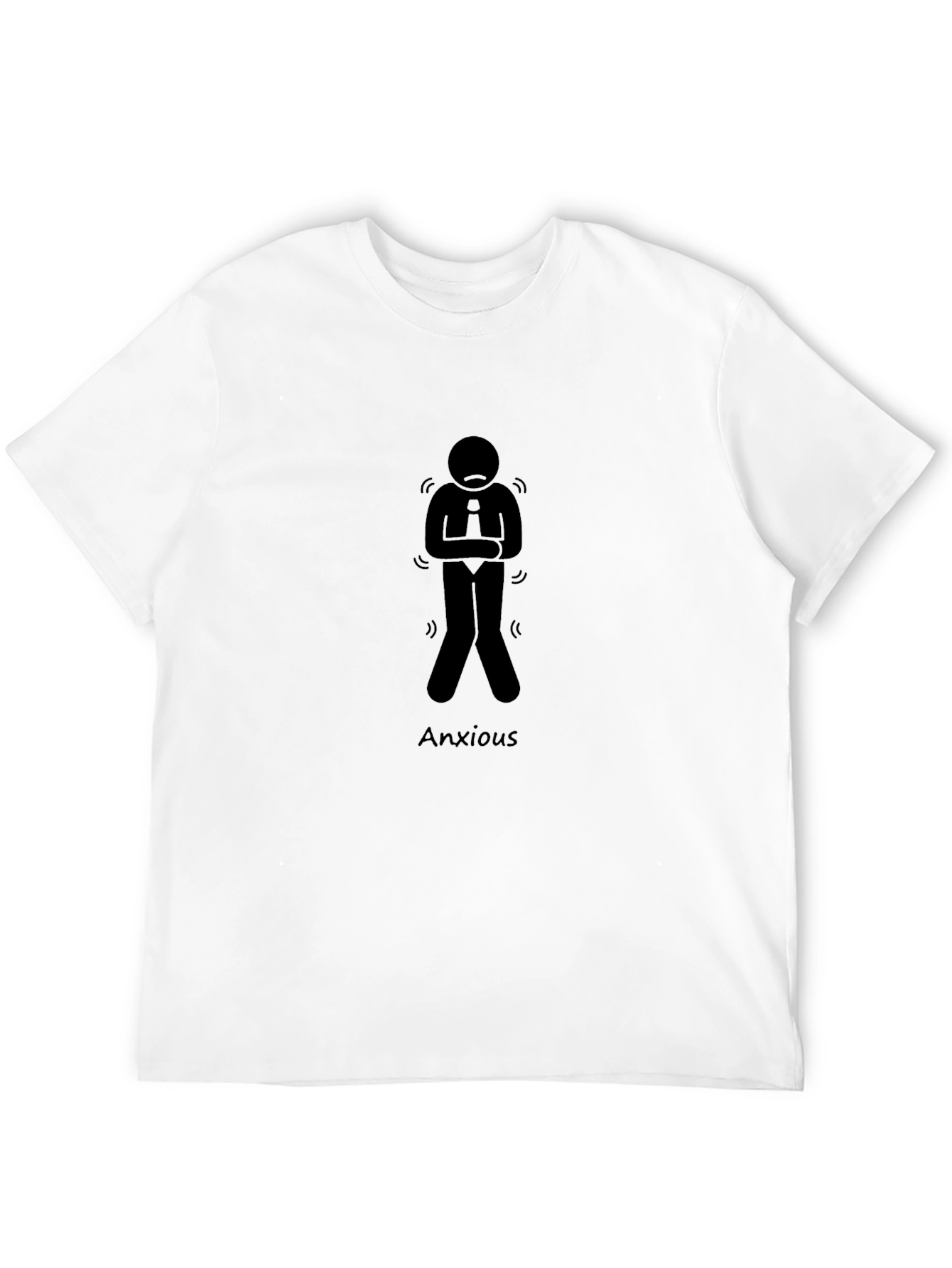 Black Anxious Stick Figure Graphic Tee - Black view 12